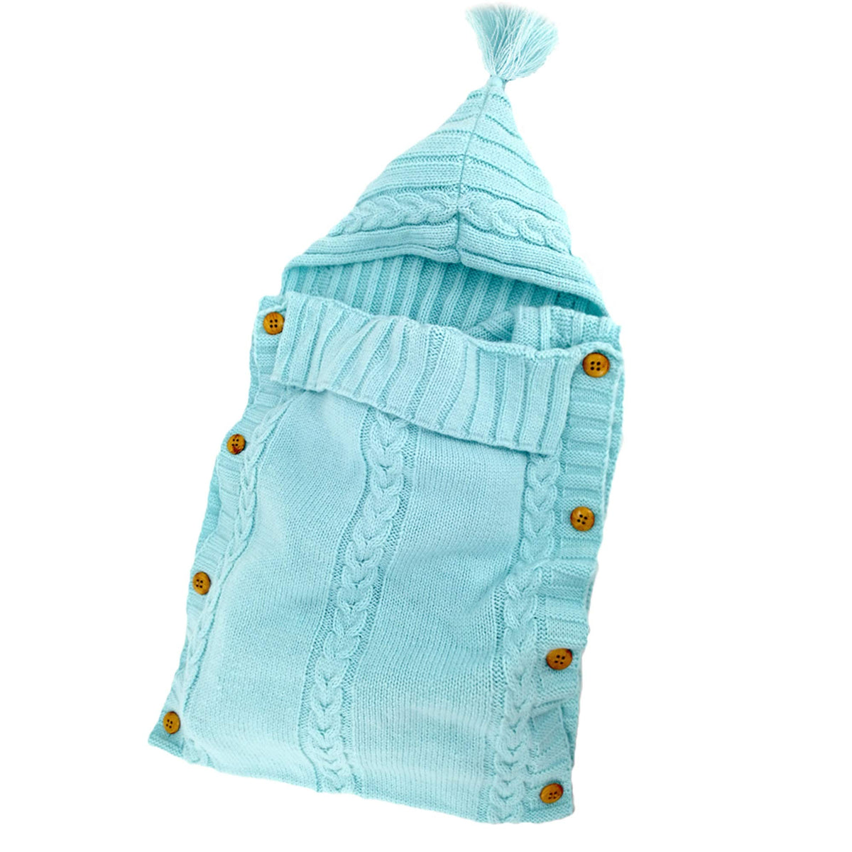 XMWEALTHY Newborn Baby Wrap Swaddle Blanket Knit Sleeping Bag Sleep Sack Stroller Wrap for Baby(Beige) (0-6 Month)