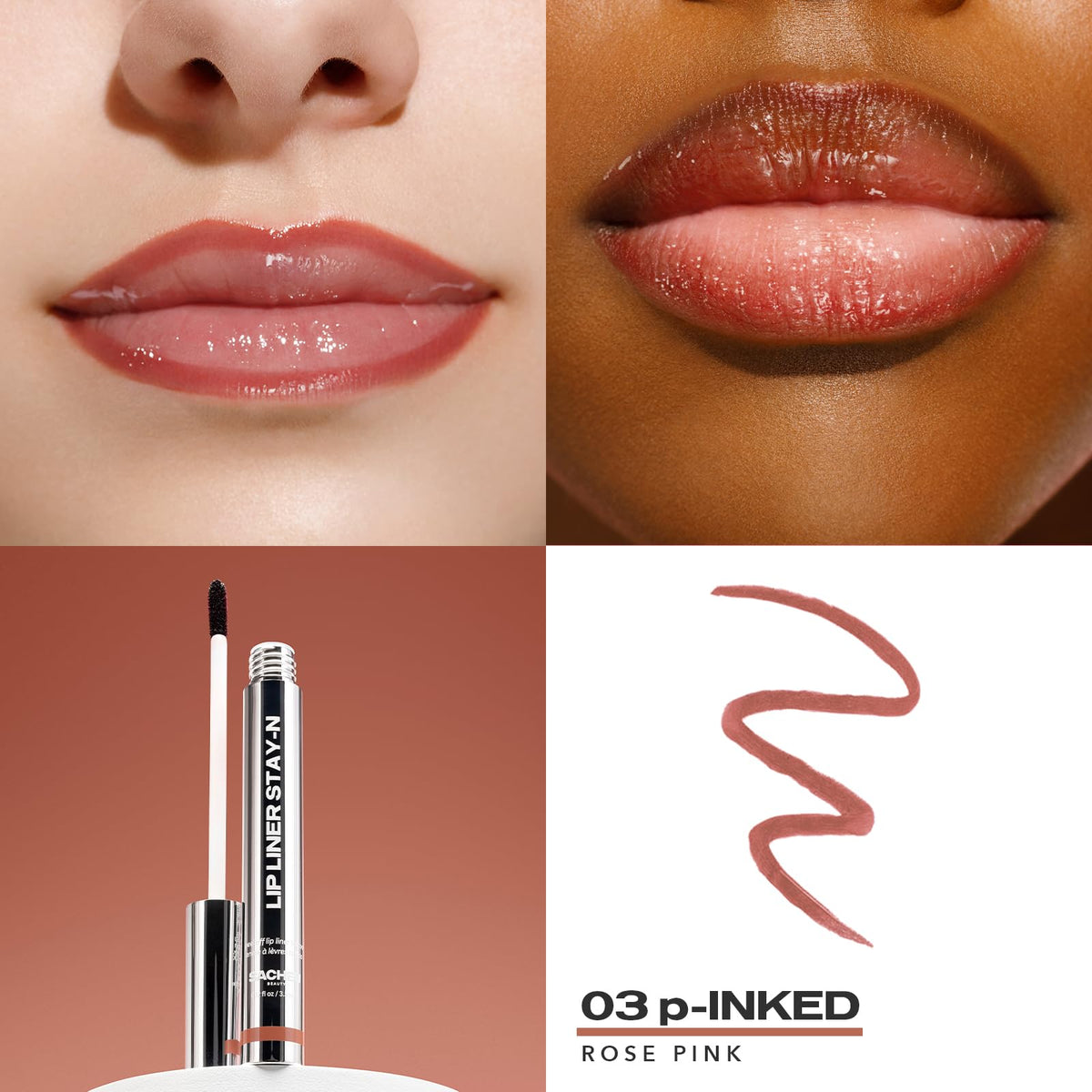 Sacheu Lip Liner STAY-N Peel Off Lip Stain — Long Lasting Matte Lip Tattoo Transfer Proof Lipstain Infused with Hyaluronic Acid & Vitamin E for All Skin Types — Vegan & Cruelty-Free, Deep Bundle