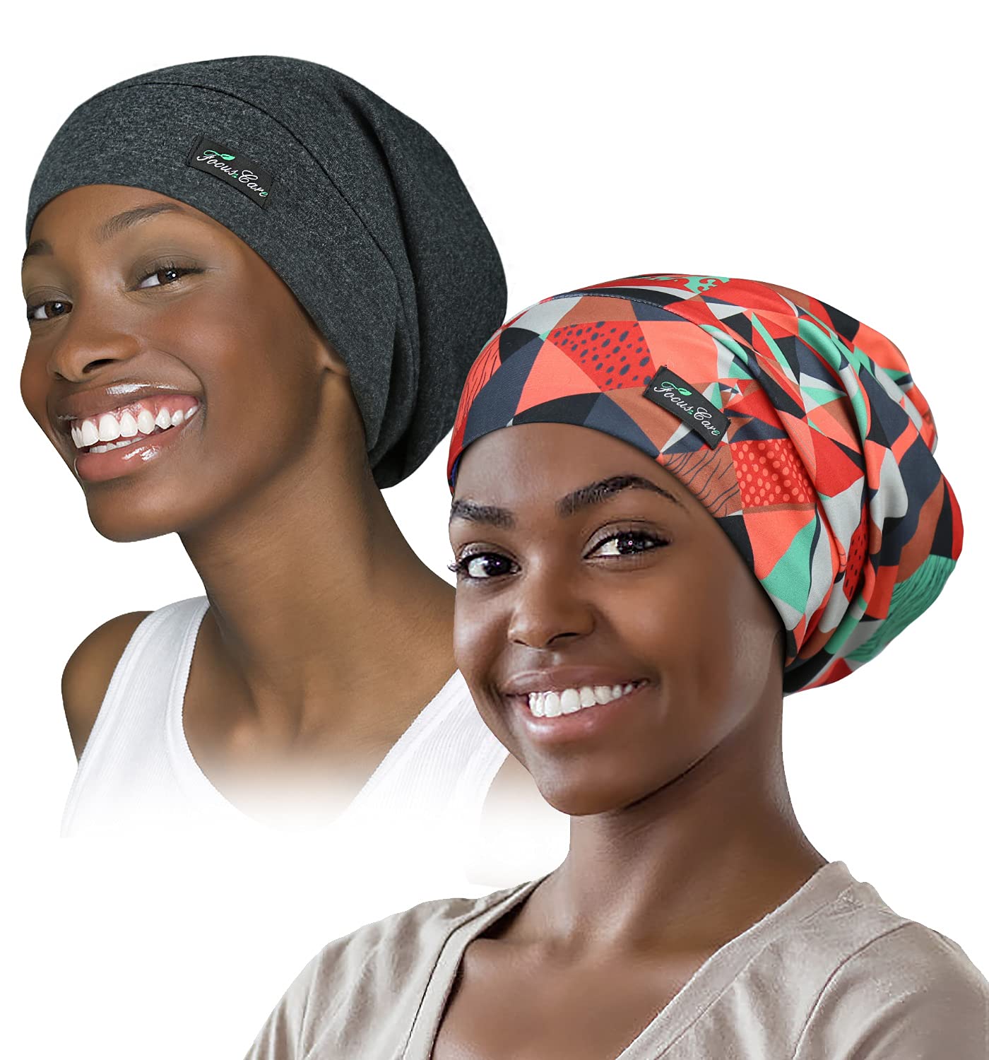 Adjustable Satin Lined Sleep Cap for Dreadlocks Curly Hair Large Head-Stay On Overnight