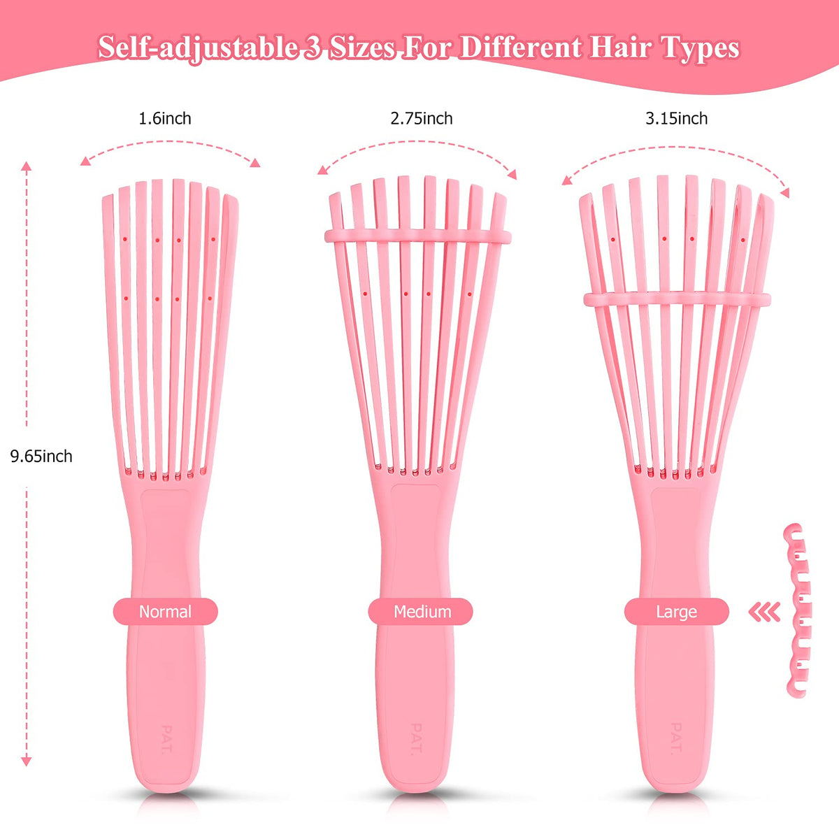 Detangling Hair Brush,Hair Detangler Brush and Wide Tooth Comb Set for Black Natural Curly Wet Dry Thick Straight Long Hair, Afro American Type 3a-4c, Comfortable Grip,Easy to Clean, Durable