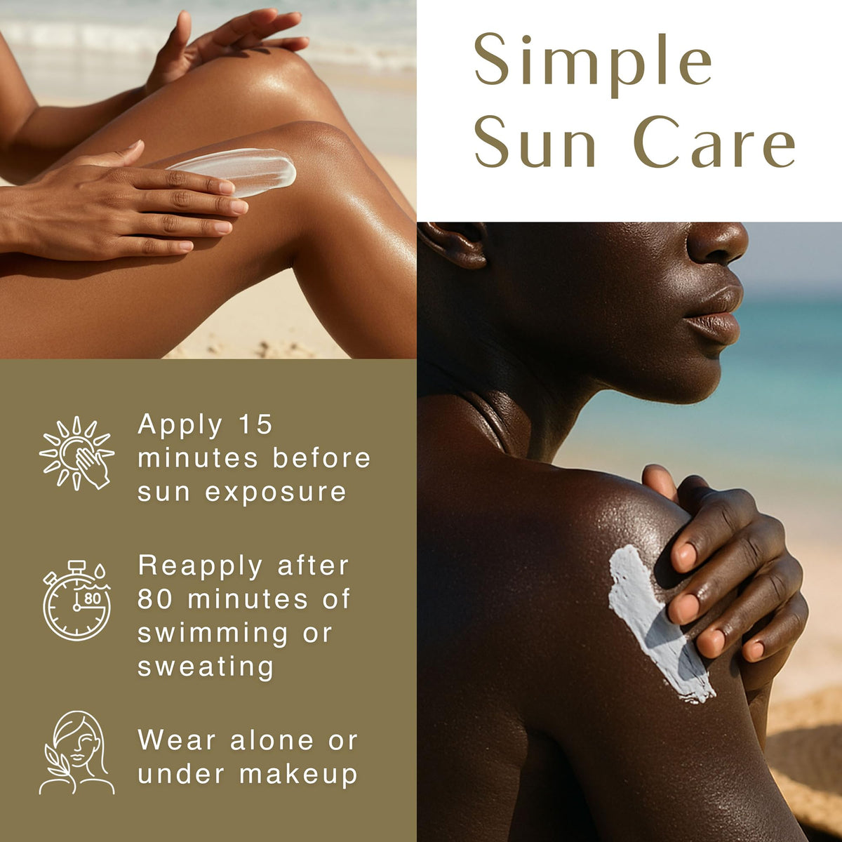 Face & Body Moisturizing Sunscreen Lotion SPF 30, No White-Residue for Melanin Rich Skin (2 Fl. Oz.)
