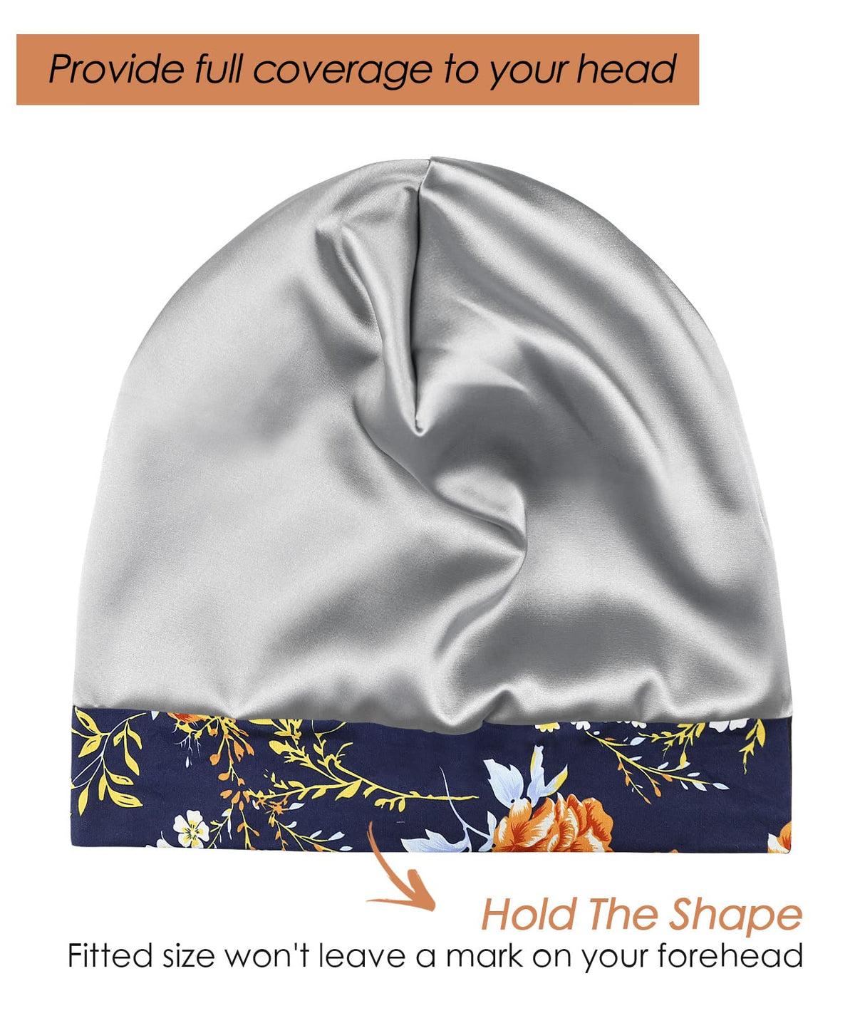 Adjustable Satin Lined Sleep Cap for Dreadlocks Curly Hair Large Head-Stay On Overnight