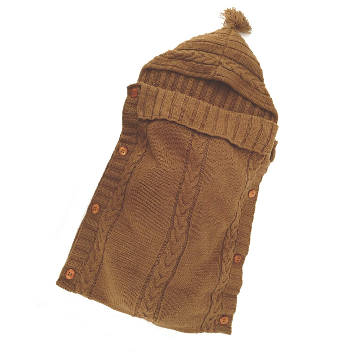 XMWEALTHY Newborn Baby Wrap Swaddle Blanket Knit Sleeping Bag Sleep Sack Stroller Wrap for Baby(Beige) (0-6 Month)