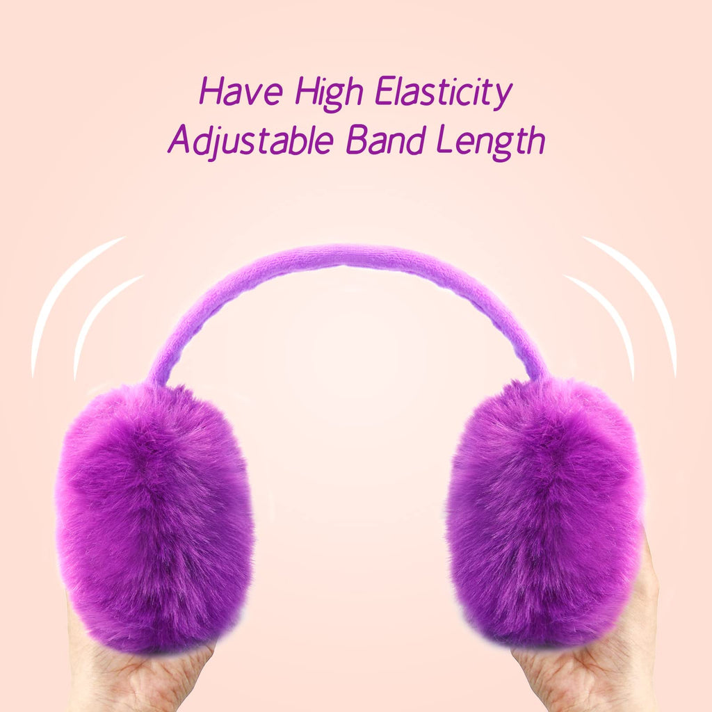POXIMI Women Winter Earmuffs Girl Ski Adjustable Ear Covers for Cute Bow Ear Warmer Outdoor Earmuff Fleece Lining