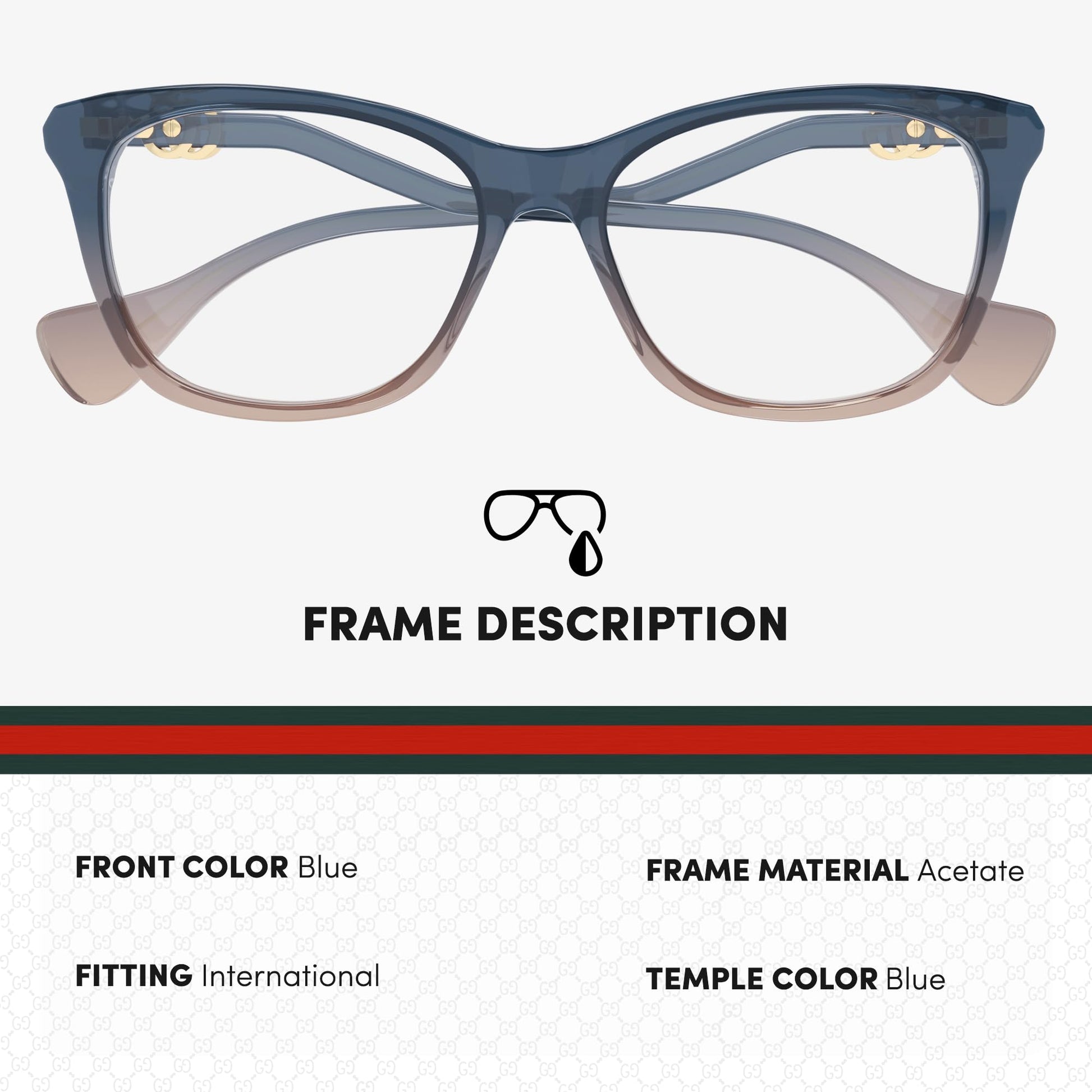 Gucci GG1012O Squared Cat Eye Shape Eyeglasses + Bundle with eSHADES Luxury Eyewear Kit