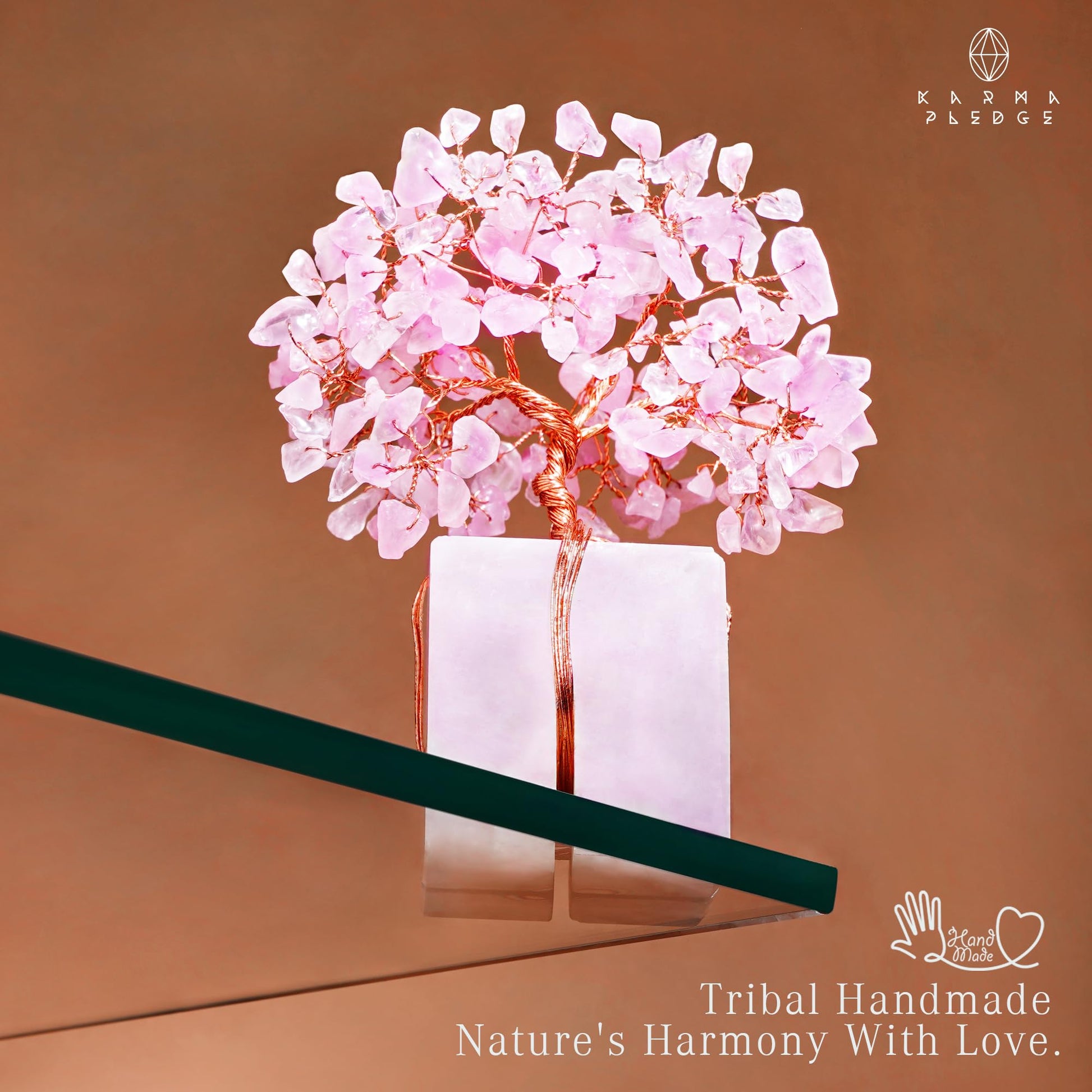 Rose Quartz Crystal Trees for Home Decor, Office Desk Decoration, Chakra Healing Crystals and Stone for Positive Energy, Money, Good Luck, Tree of Life Spiritual Birthday Gifts for Women and Mom