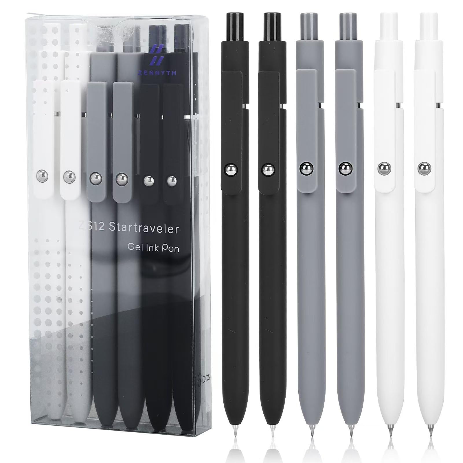 Ddaowanx Colored Gel Pens, 0.5mm Fine Point Retractable,Colorful Pens for Journaling,School Supplies, Gifts for Nurse and Teens, Stockings Stuffers for Women(6Pcs-Aesthetic Colors)