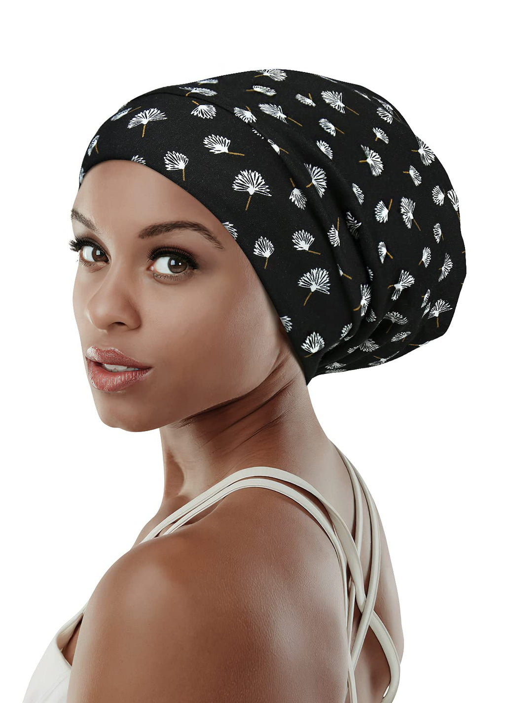 Adjustable Satin Lined Sleep Cap for Dreadlocks Curly Hair Large Head-Stay On Overnight