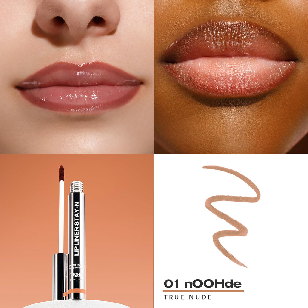Sacheu Lip Liner STAY-N Peel Off Lip Stain — Long Lasting Matte Lip Tattoo Transfer Proof Lipstain Infused with Hyaluronic Acid & Vitamin E for All Skin Types — Vegan & Cruelty-Free, Deep Bundle