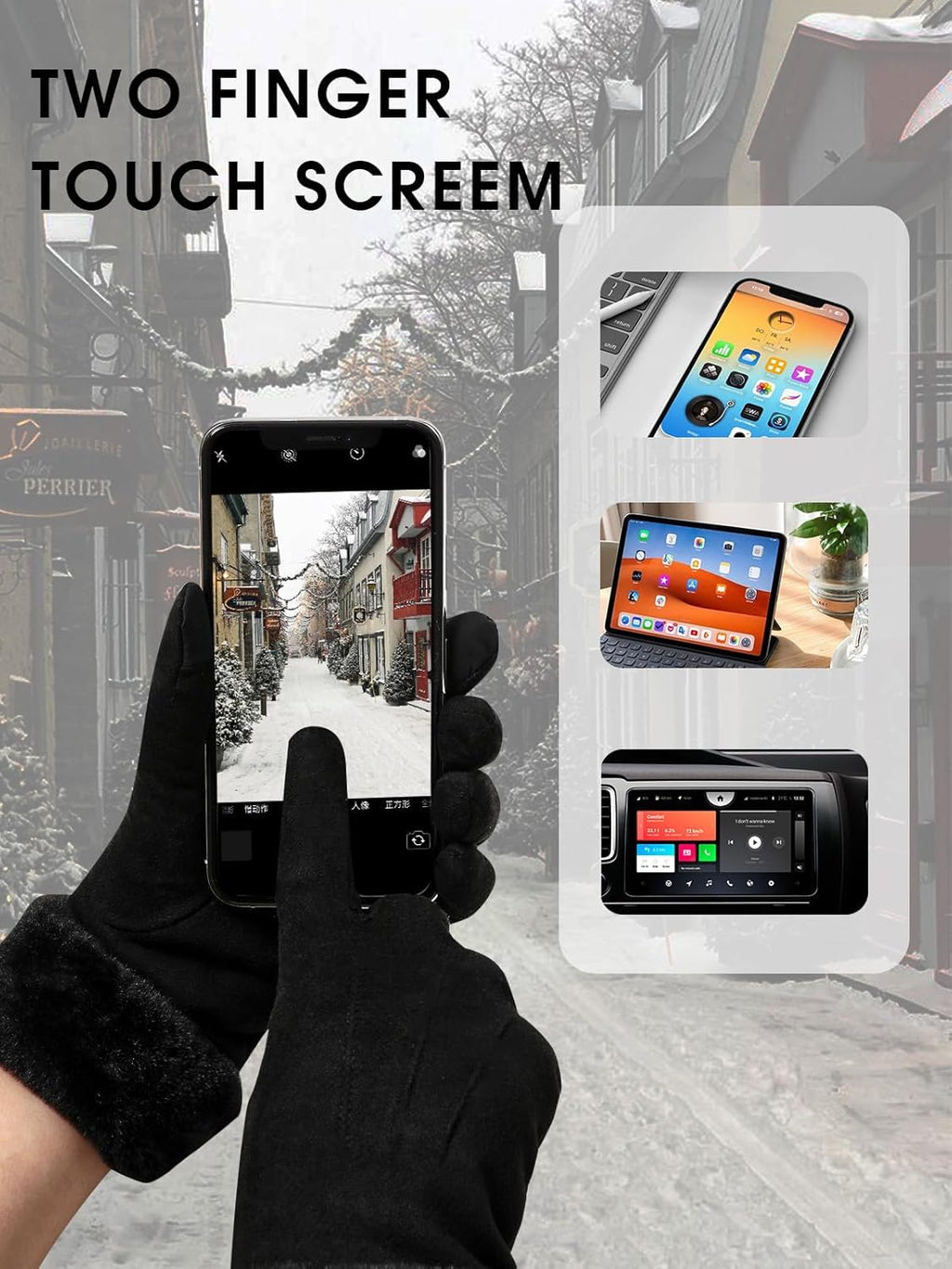 Orrpally Women Winter Gloves Thermal Touchscreen Gloves Windproof Outdoor Suede Gloves