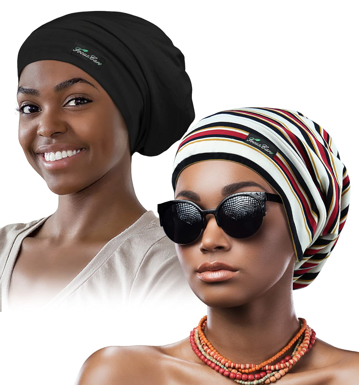 Adjustable Satin Lined Sleep Cap for Dreadlocks Curly Hair Large Head-Stay On Overnight