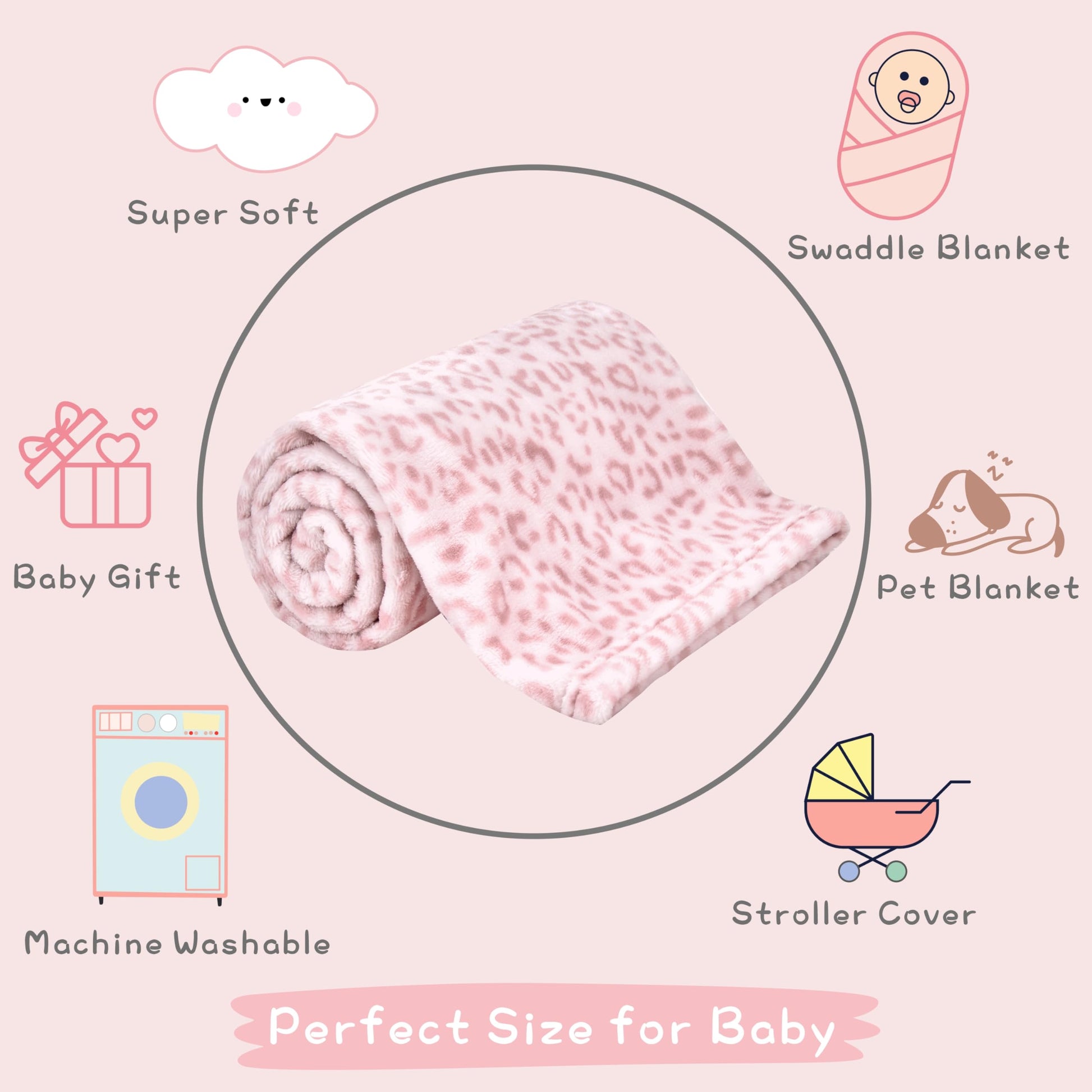 Yurhap Checkered Baby Blanket Fleece Baby Blankets Neutral for Boys Girls, Super Soft Warm Lightweight Infant Toddler Newborn Receiving Blankets for Crib Stroller, 30''x40'', Khaki