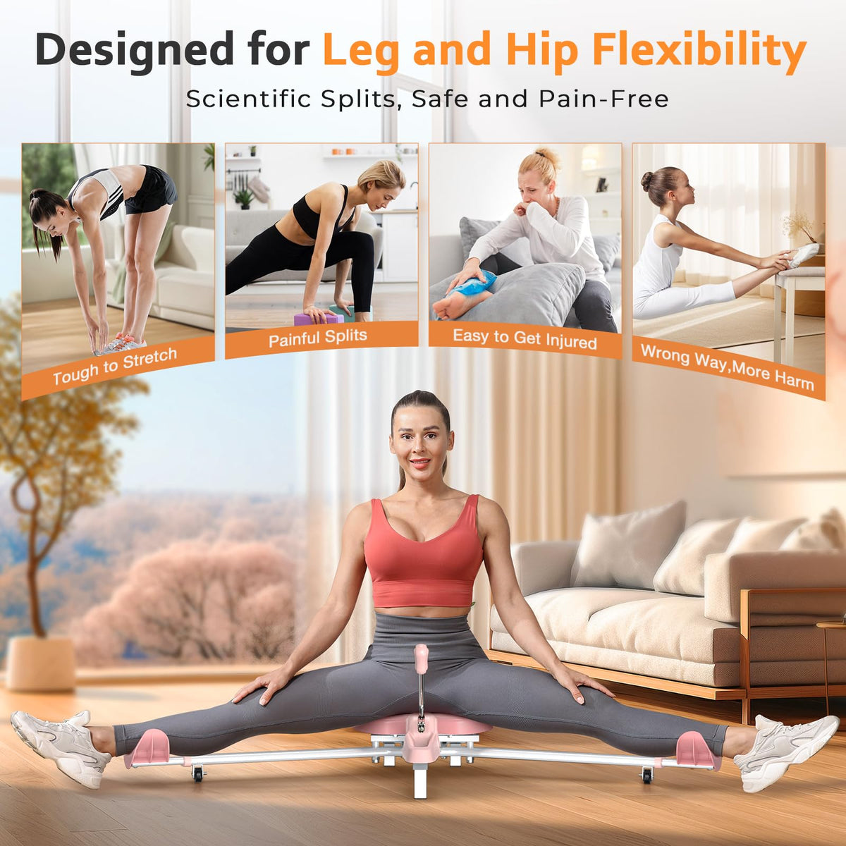 BODY RHYTHM Leg Stretcher - Split Machine for Leg Stretching - Flexibility Stretching Equipment - Ballet, Yoga, Dance, Martial Arts, MMA - Home Yoga Gym Fitness