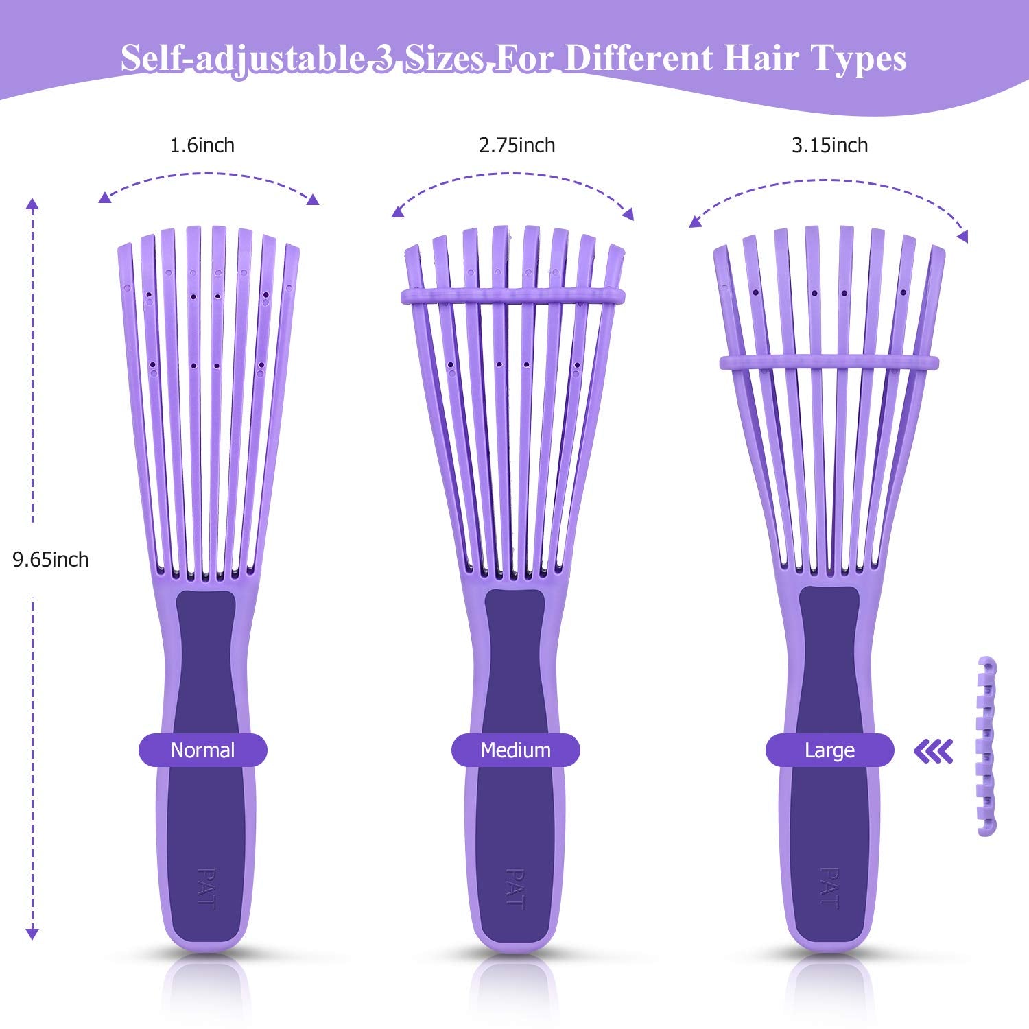 Detangling Hair Brush,Hair Detangler Brush and Wide Tooth Comb Set for Black Natural Curly Wet Dry Thick Straight Long Hair, Afro American Type 3a-4c, Comfortable Grip,Easy to Clean, Durable