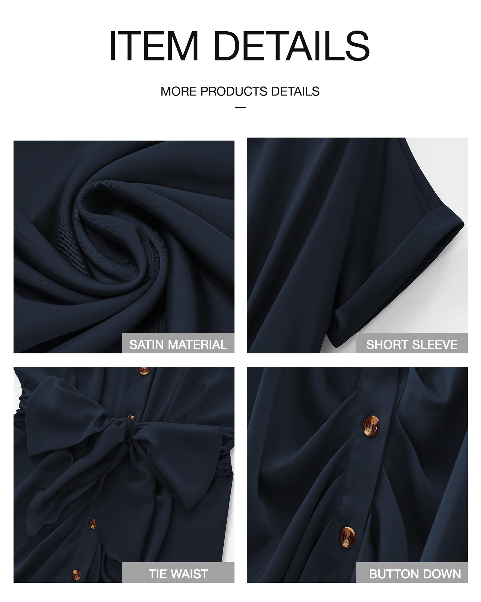 BTFBM Women Button Down Ruched Shirt Dresses Satin Short Sleeve Lapel V Neck Summer Maxi Dress 2025 Party Wedding Guest