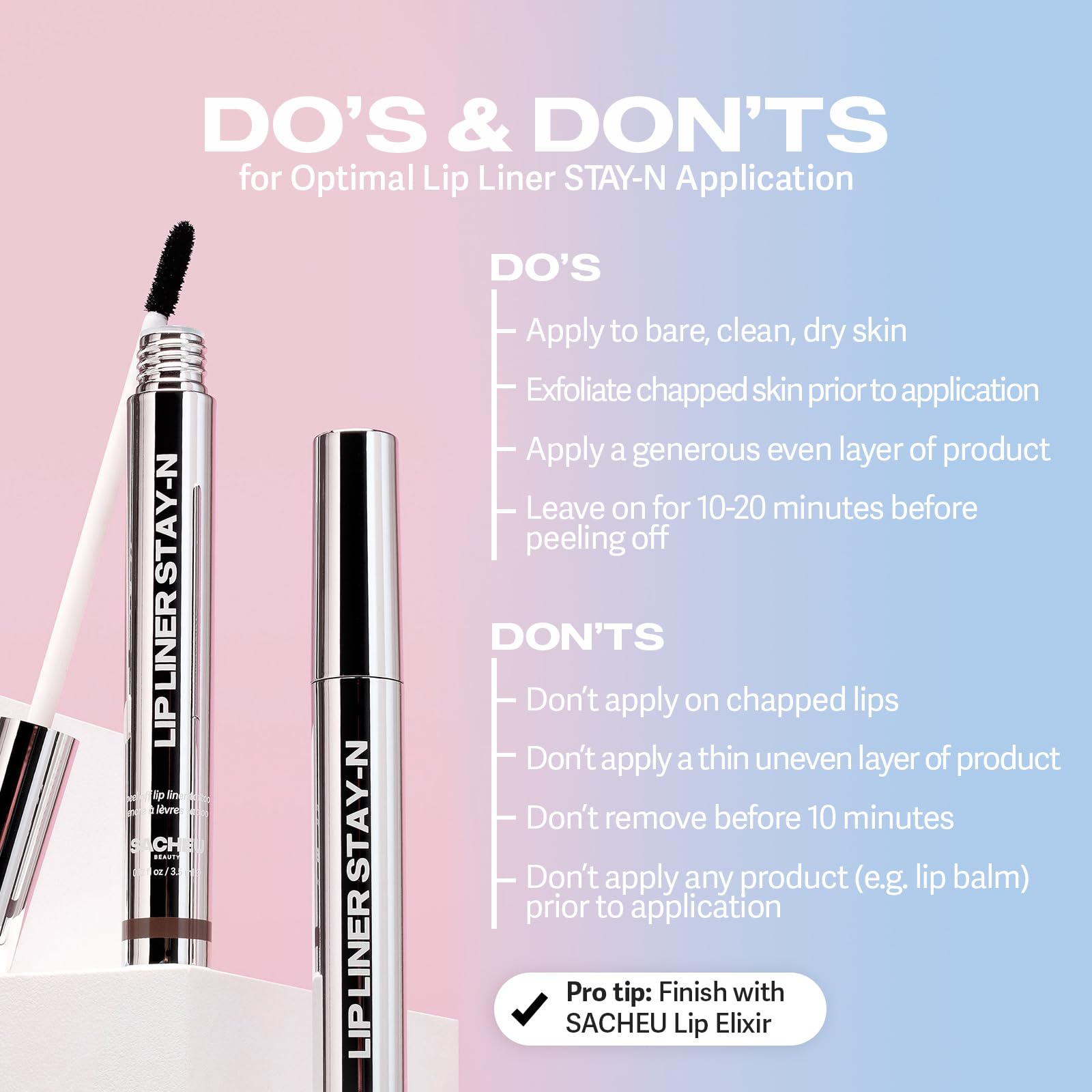 Sacheu Lip Liner STAY-N Peel Off Lip Stain — Long Lasting Matte Lip Tattoo Transfer Proof Lipstain Infused with Hyaluronic Acid & Vitamin E for All Skin Types — Vegan & Cruelty-Free, Deep Bundle