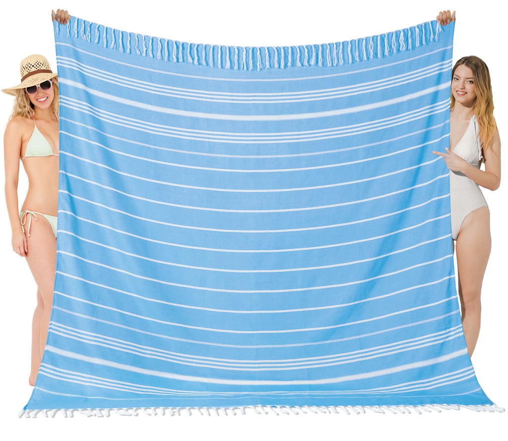 Oversized Turkish Beach Towel Blanket XXL Cotton Sandproof Towels Boho Woven Extra Large Big Sand Free Giant Throw Thick Blankets Huge Quilt XL Picnic Camping Necessities Cloud For Adult Gifts