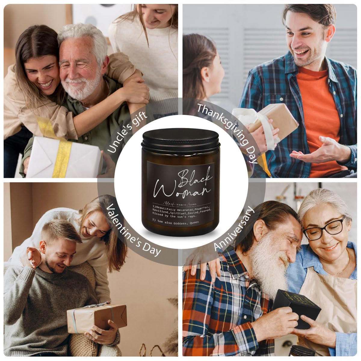 Black Women Definition African American Gifts for Black Women,Gifts for Black Women Black Girls,African American Women Gift,Vanilla Fragrance Scented Candles,8 oz, 188Hs