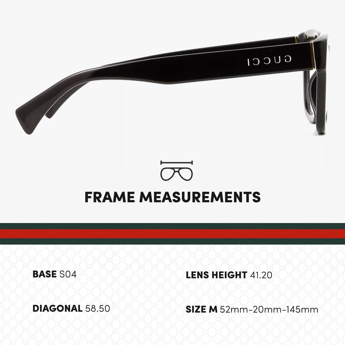 Gucci GG1138O Square Shape Eyeglasses + Bundle with eSHADES Luxury Eyewear Kit