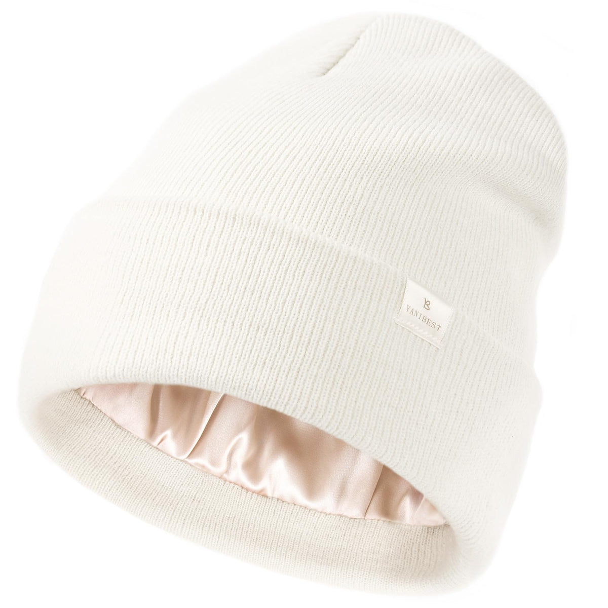 YANIBEST Satin Lined Beanie for Women Reduce Frizz Winter Hats for Women Men Silk Lining Soft Slouchy Warm Cuffed Less Static