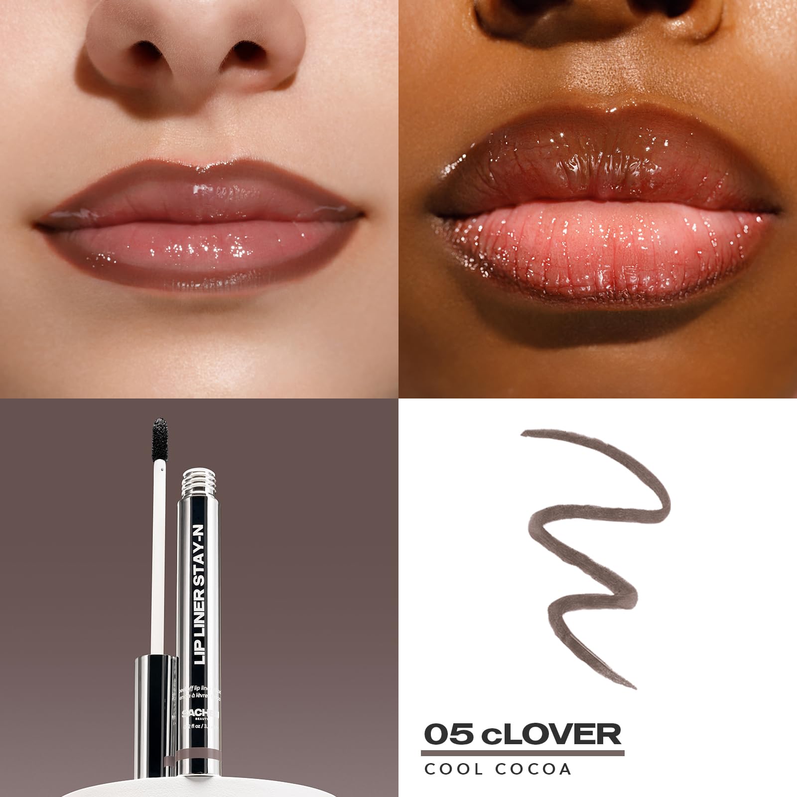 Sacheu Lip Liner STAY-N Peel Off Lip Stain — Long Lasting Matte Lip Tattoo Transfer Proof Lipstain Infused with Hyaluronic Acid & Vitamin E for All Skin Types — Vegan & Cruelty-Free, Deep Bundle
