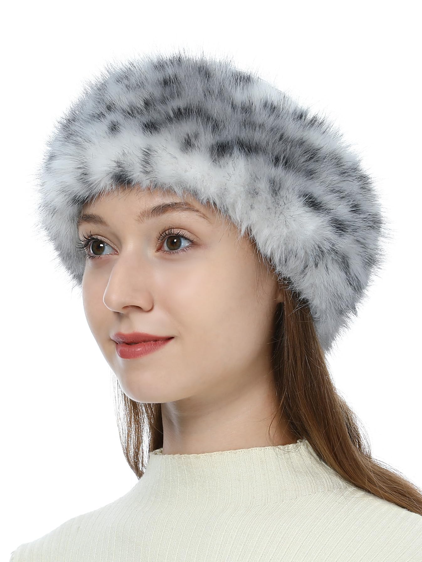 LA CARRIE Faux Fur Headband with Stretch Women's Winter Earwarmer Earmuff