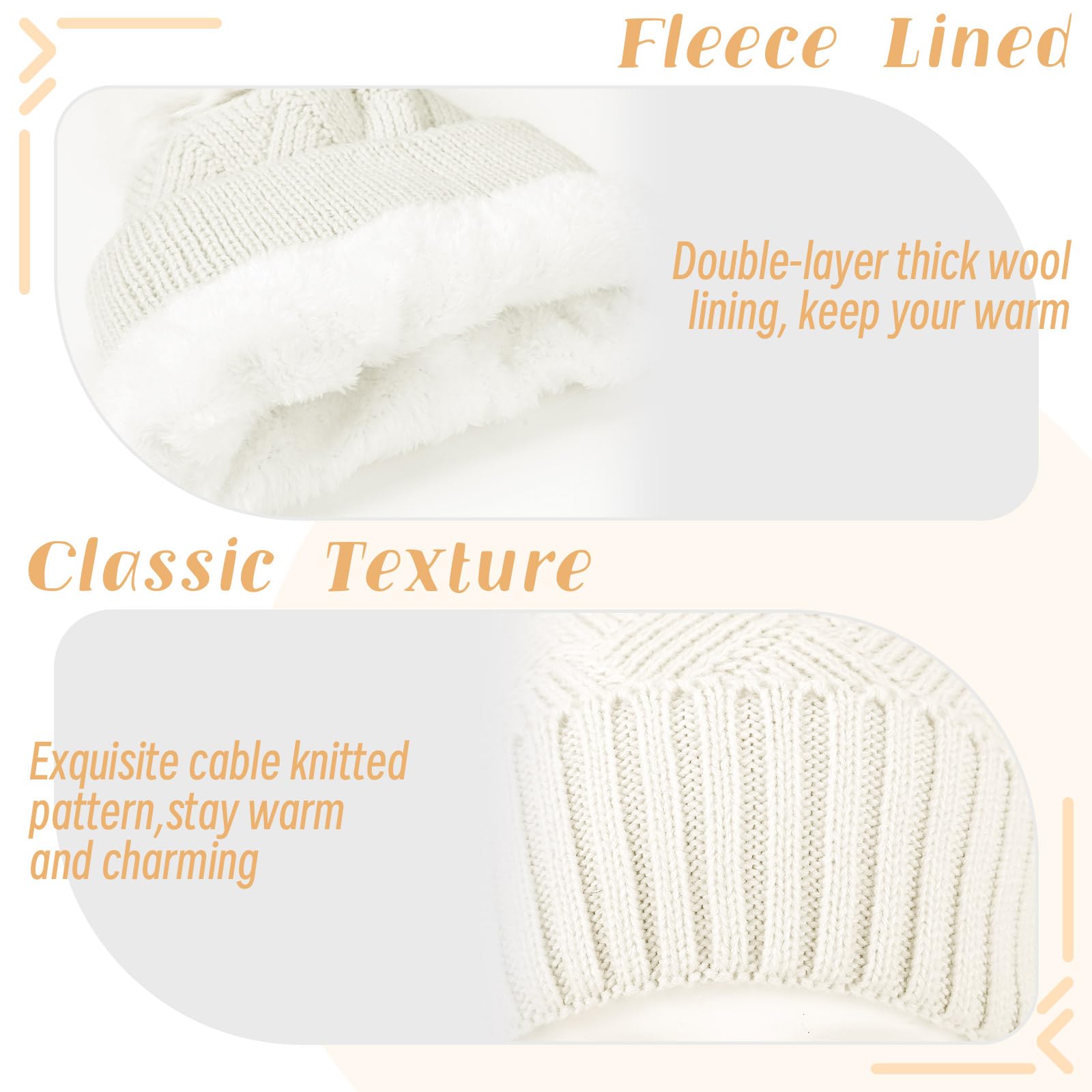Geyoga 6 Pcs Winter Warm Set for Women Warm Beanies Hats Touchscreen Gloves Long Scarf Ear Muffs Socks Winter Gifts for Women