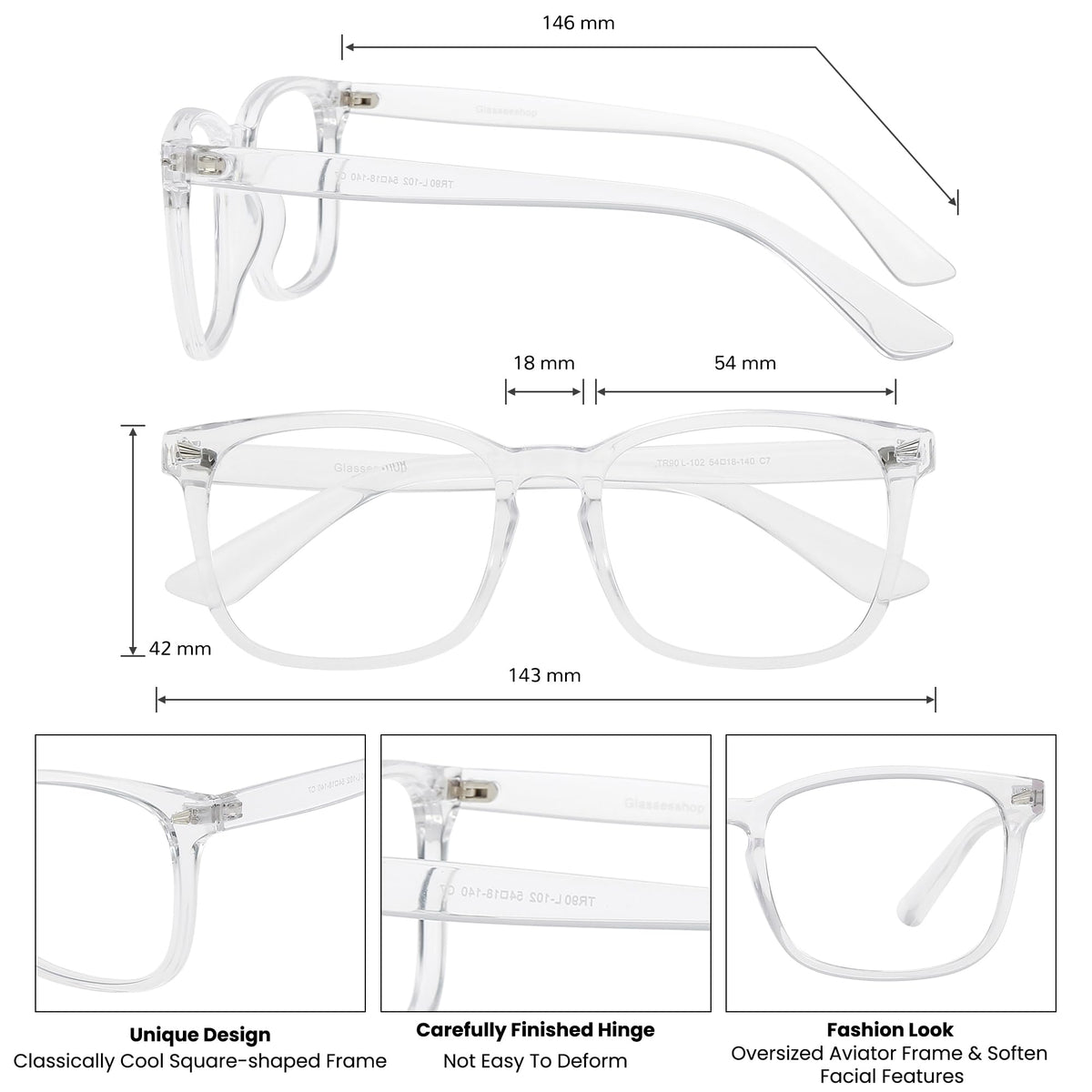 GUDVUE Blue Light Glasses, Computer/Gaming/TV/Phones Glasses for women, Anti Glare/UV400/Eye Strain
