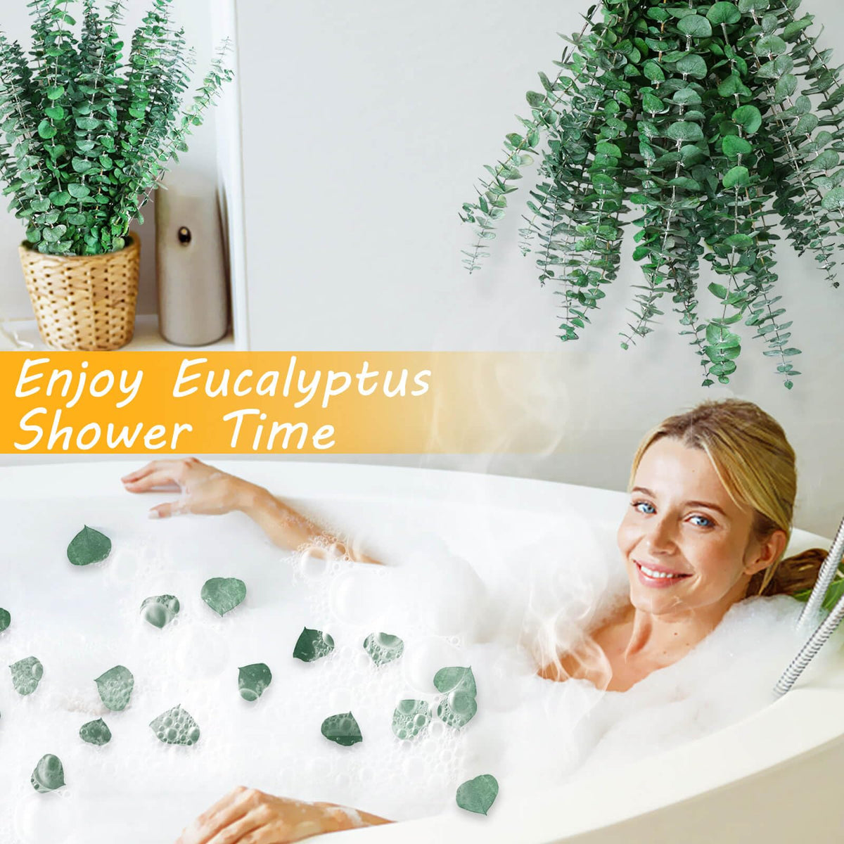 42 PCS Dried Eucalyptus Bundle - 17" Large Preserved Eucalyptus Stems, Real Leaves for Shower Hanging, Artificial Flowers Arrangement, Home Bathroom Decor