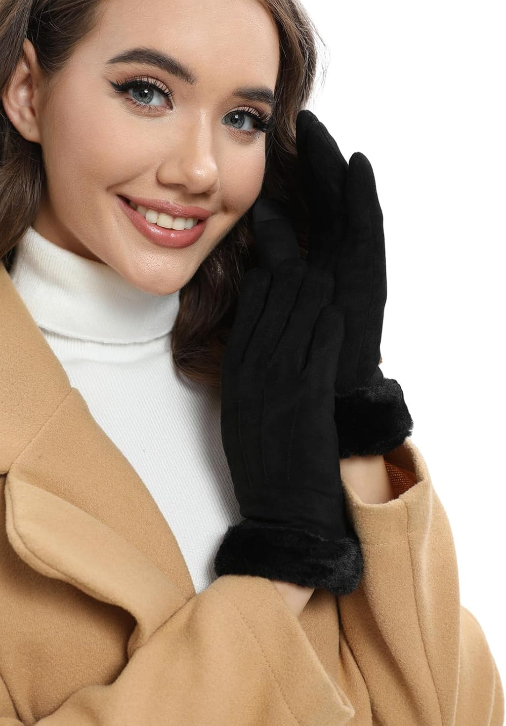 Orrpally Women Winter Gloves Thermal Touchscreen Gloves Windproof Outdoor Suede Gloves