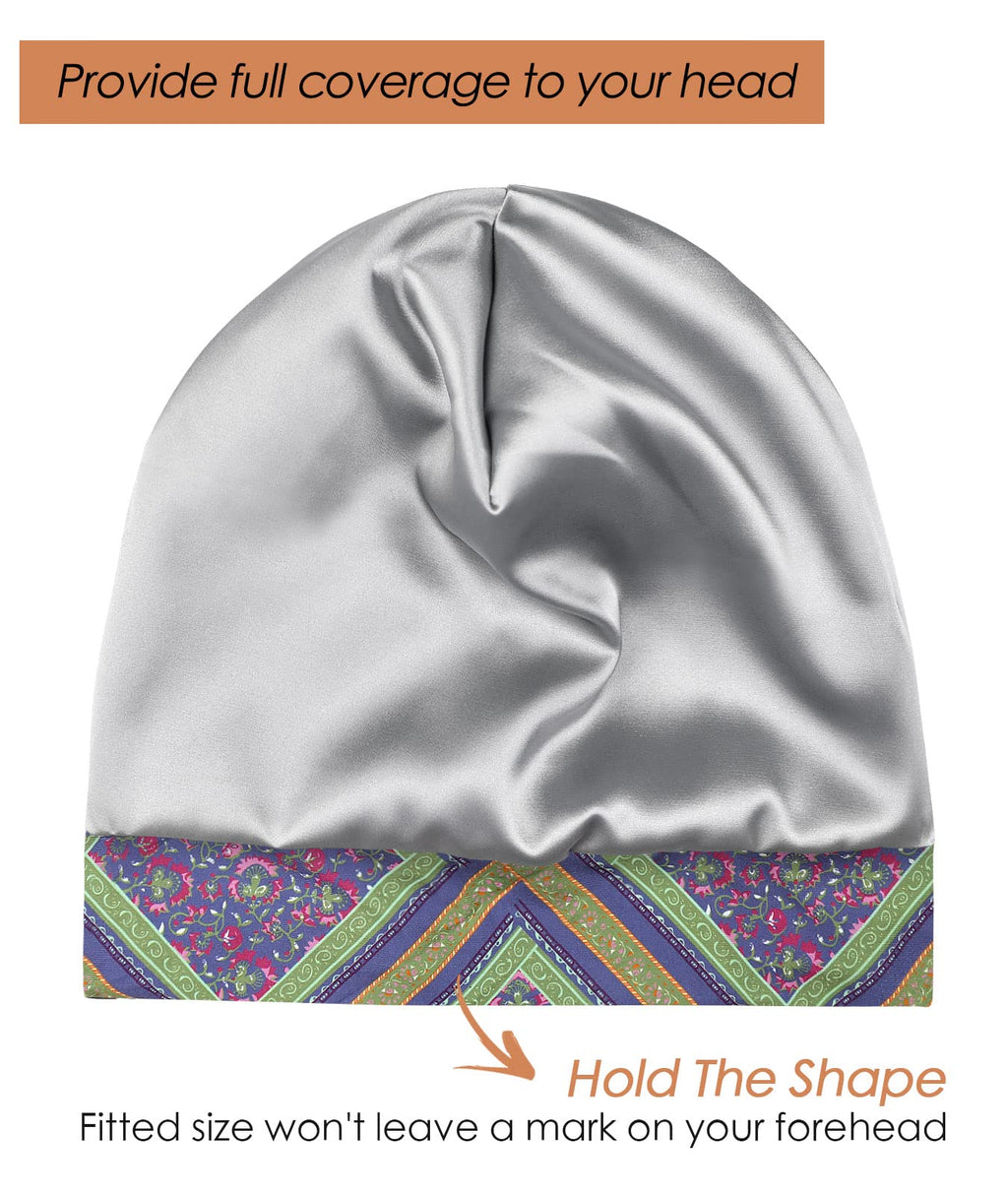 Adjustable Satin Lined Sleep Cap for Dreadlocks Curly Hair Large Head-Stay On Overnight