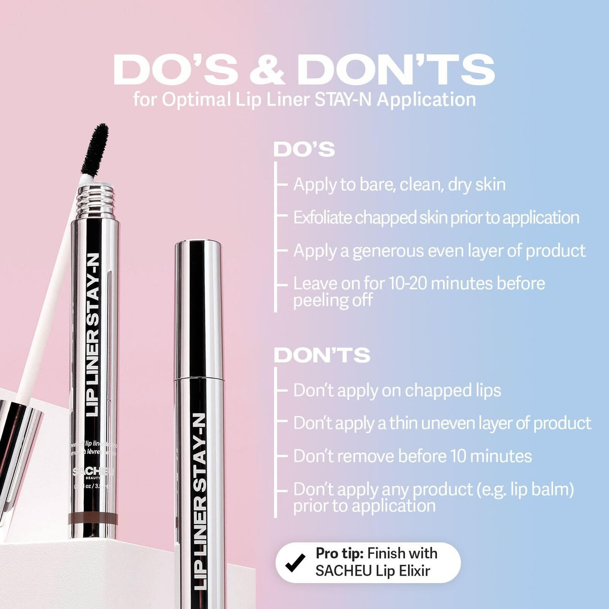 Sacheu Lip Liner STAY-N Peel Off Lip Stain — Long Lasting Matte Lip Tattoo Transfer Proof Lipstain Infused with Hyaluronic Acid & Vitamin E for All Skin Types — Vegan & Cruelty-Free, Deep Bundle