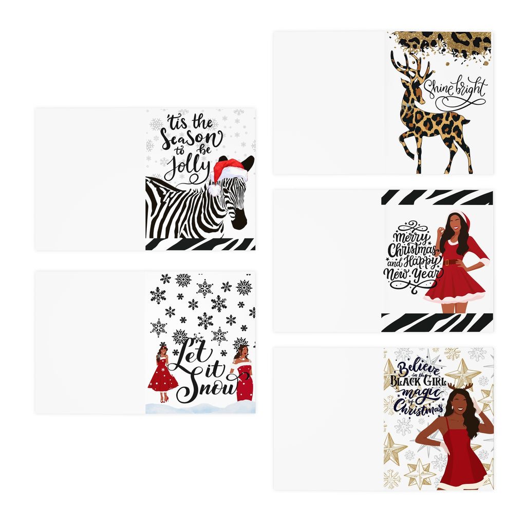 HomeGirl Goods Greeting Cards - Sisterly Love Holiday Collection Inspirational Black Women (5-Pack)