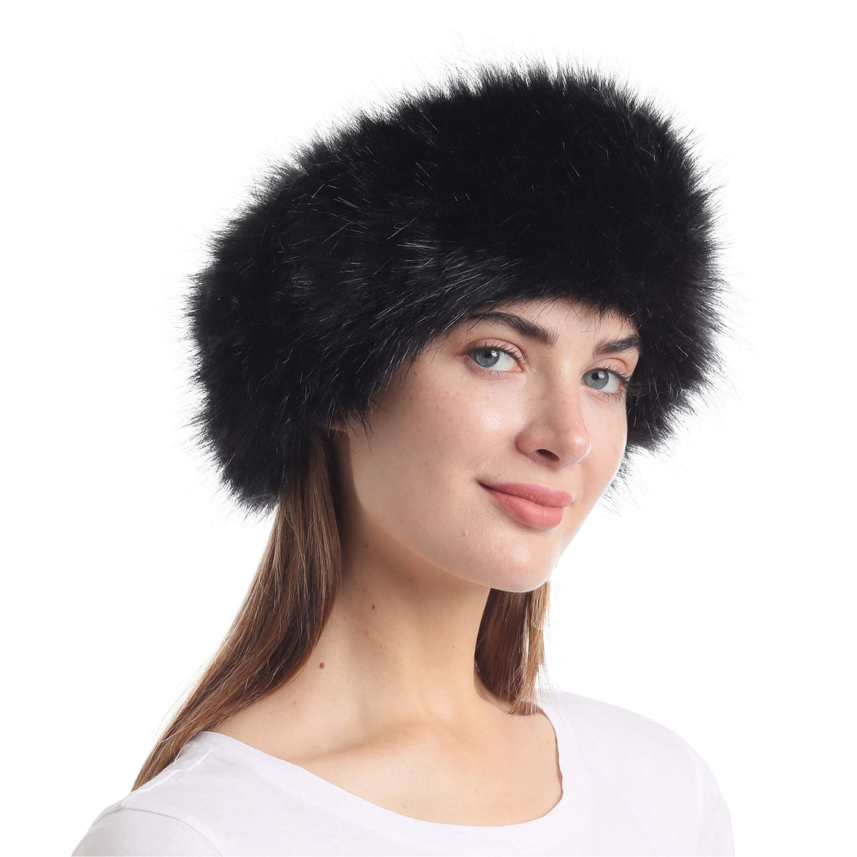 LA CARRIE Faux Fur Headband with Stretch Women's Winter Earwarmer Earmuff