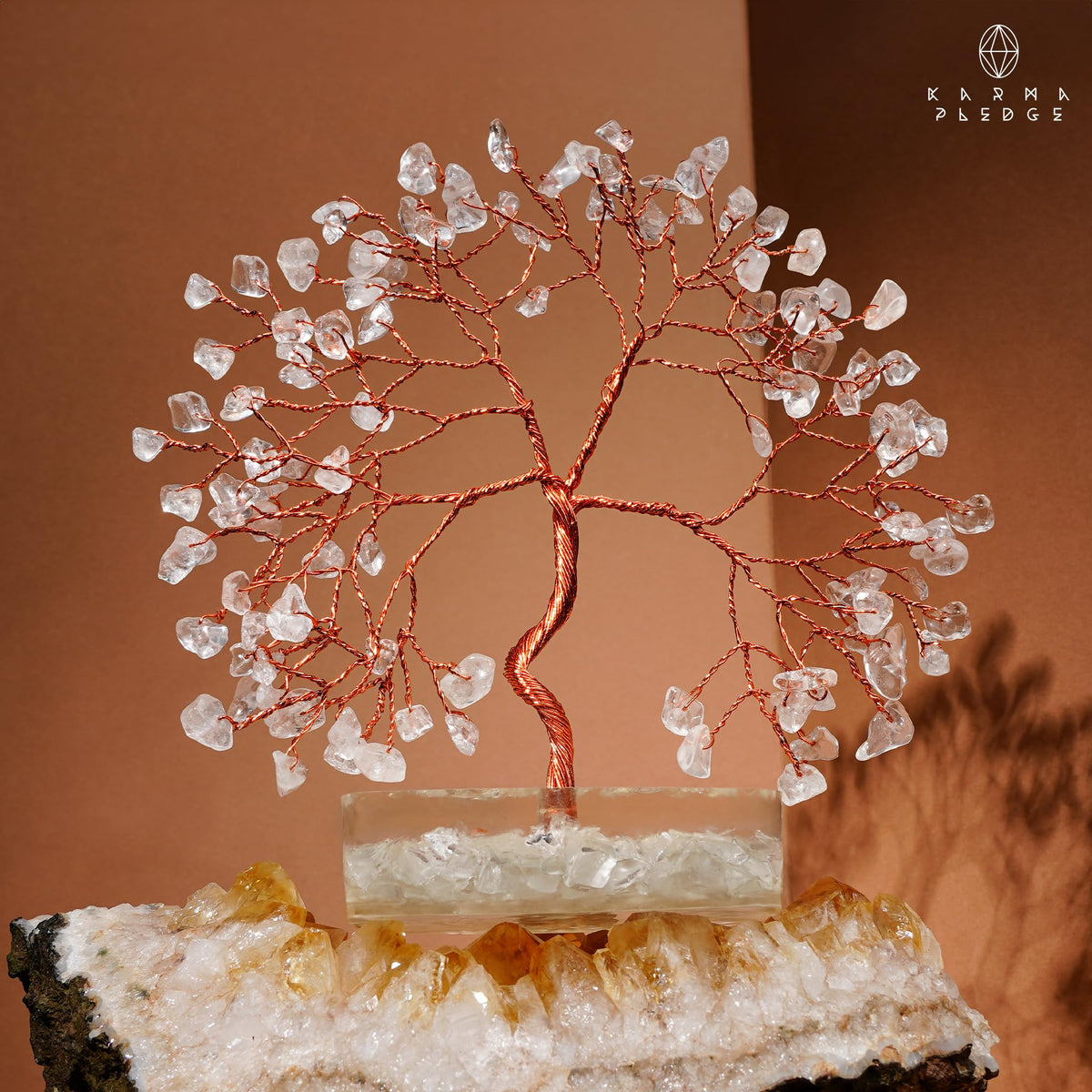 Rose Quartz Crystal Trees for Home Decor, Office Desk Decoration, Chakra Healing Crystals and Stone for Positive Energy, Money, Good Luck, Tree of Life Spiritual Birthday Gifts for Women and Mom