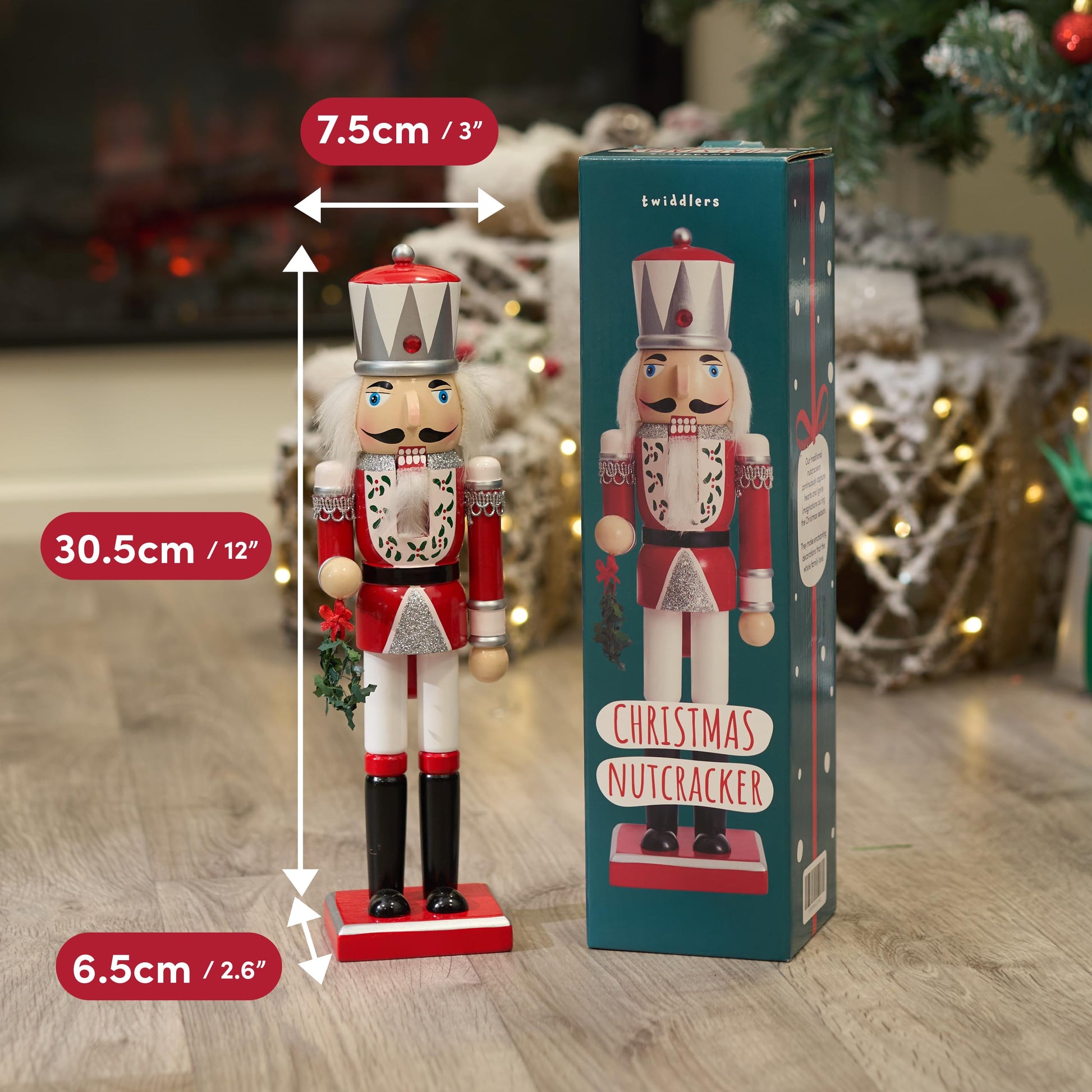 THE TWIDDLERS 12-Inch Wooden Nutcracker Christmas Decor African American King Soldier - Decorative Christmas Nutcracker Figures, Nutcracker Christmas Decorations, Cascanueces de Navidad with Gift Box