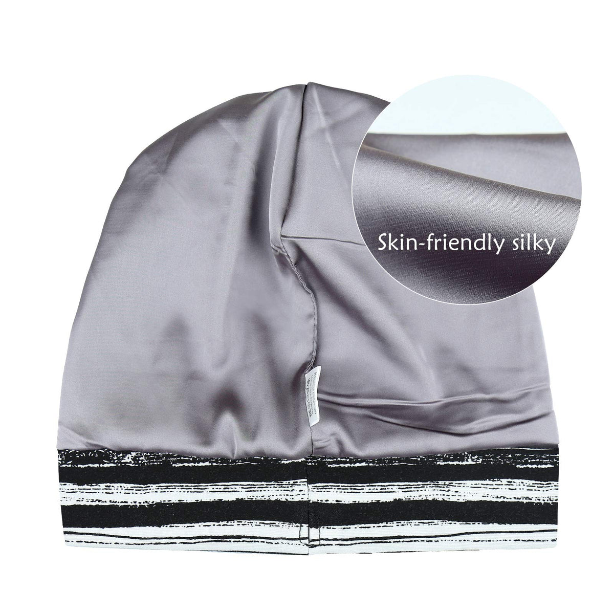 Adjustable Satin Lined Sleep Cap for Dreadlocks Curly Hair Large Head-Stay On Overnight