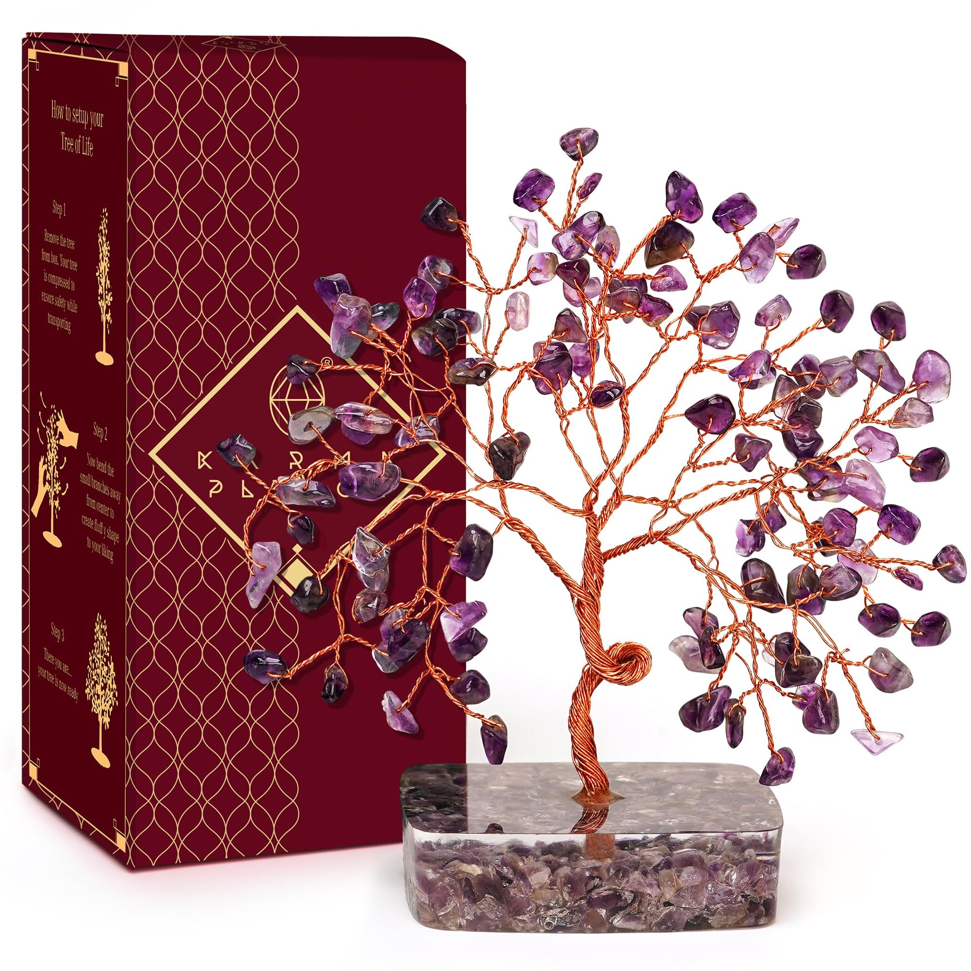 Rose Quartz Crystal Trees for Home Decor, Office Desk Decoration, Chakra Healing Crystals and Stone for Positive Energy, Money, Good Luck, Tree of Life Spiritual Birthday Gifts for Women and Mom
