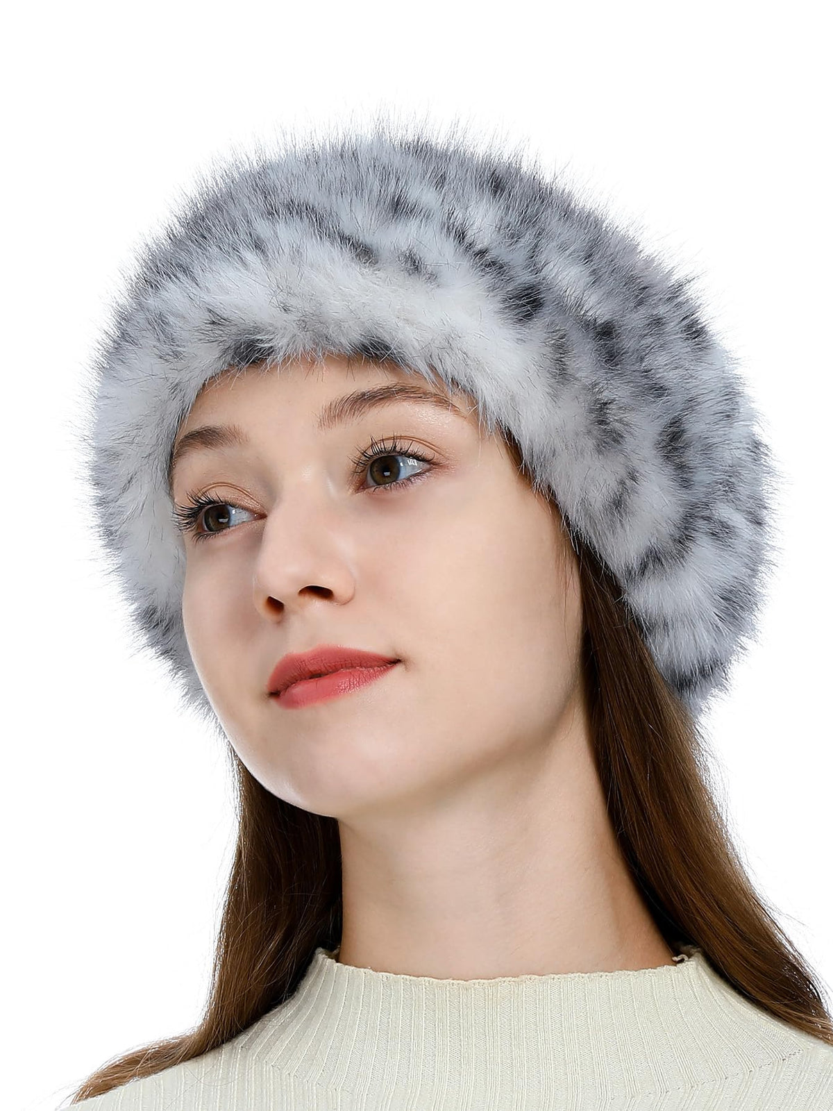 LA CARRIE Faux Fur Headband with Stretch Women's Winter Earwarmer Earmuff