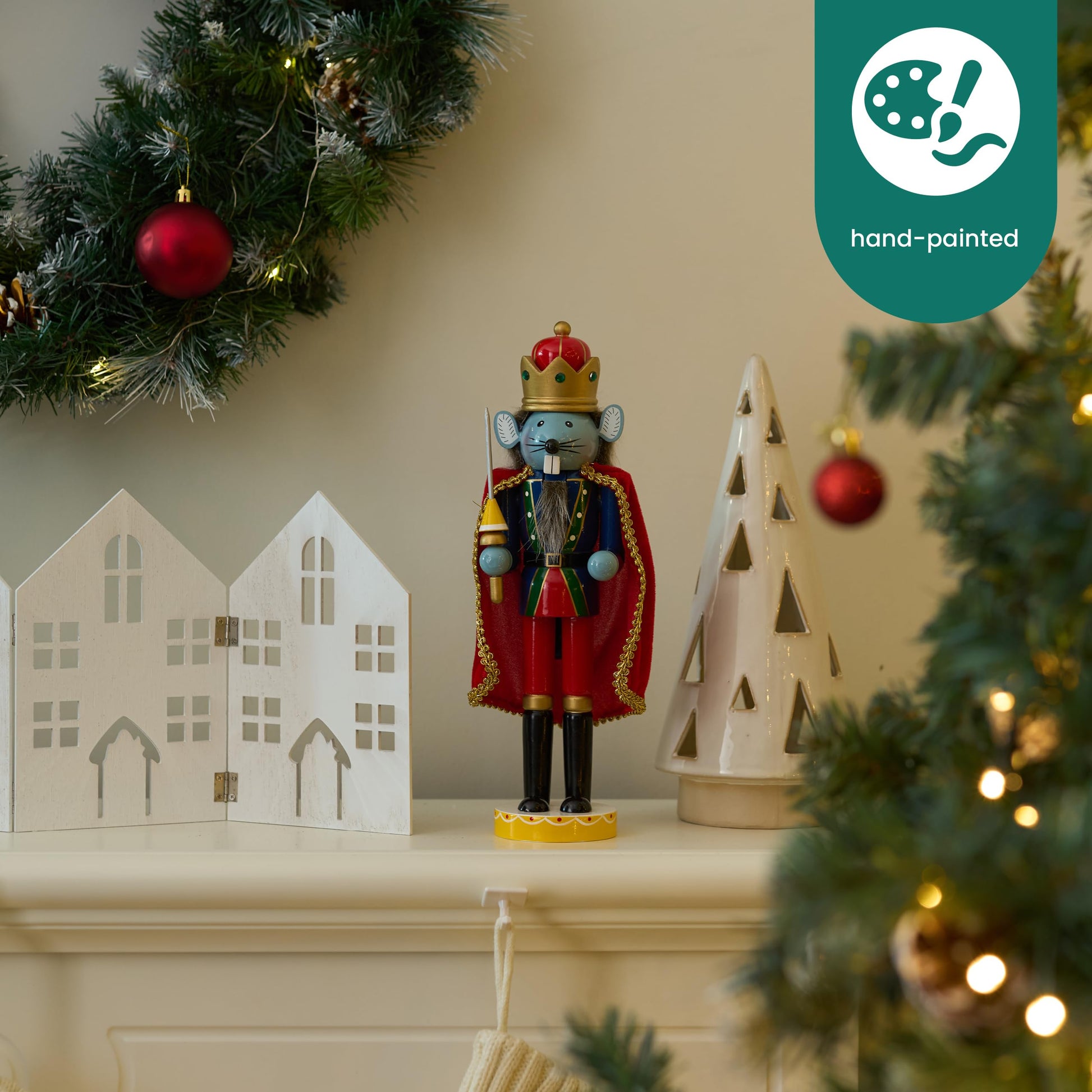 THE TWIDDLERS 12-Inch Wooden Nutcracker Christmas Decor African American King Soldier - Decorative Christmas Nutcracker Figures, Nutcracker Christmas Decorations, Cascanueces de Navidad with Gift Box