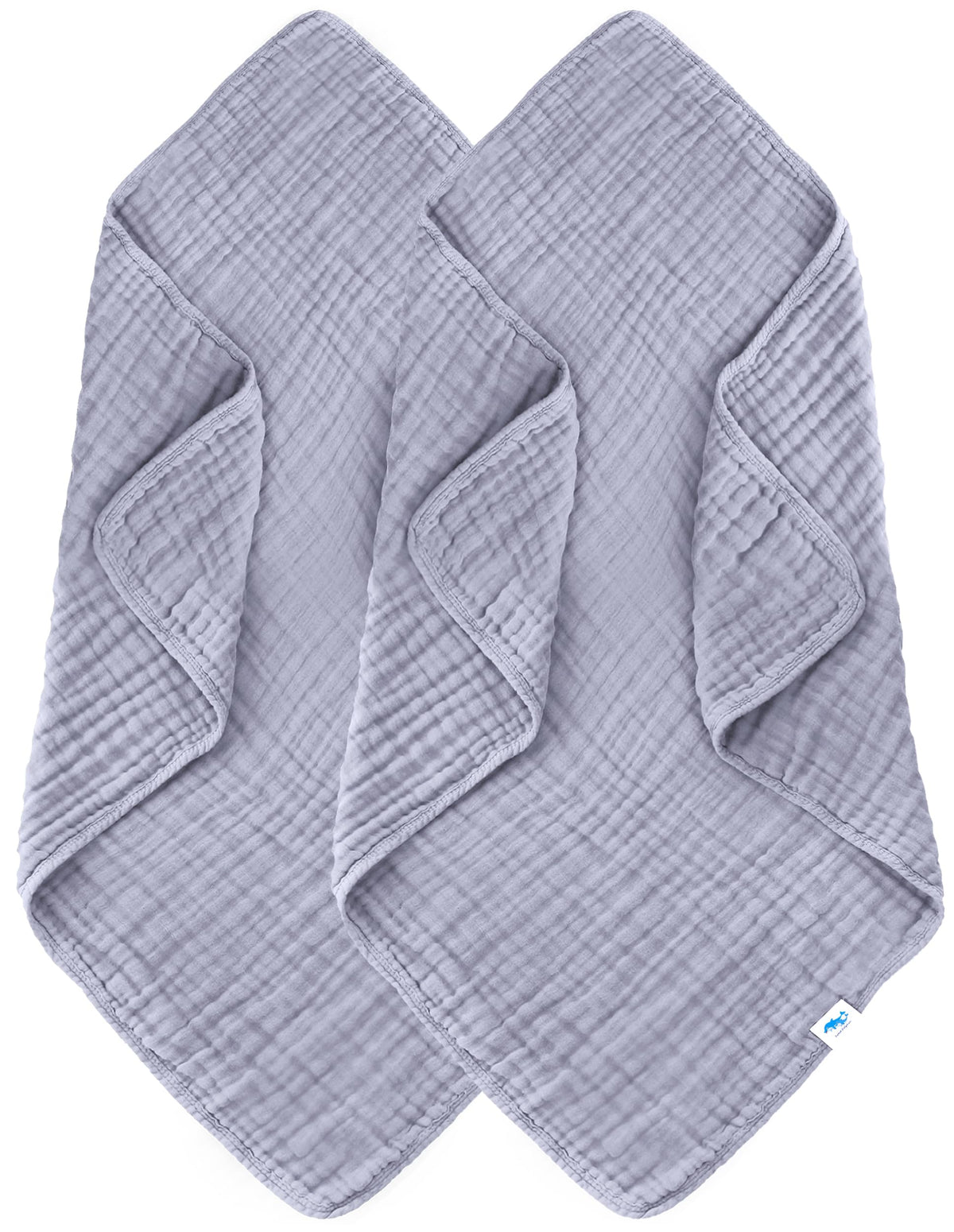 SWEET DOLPHIN Muslin Hooded Baby Bath Towels - 2 Pack 100% Cotton Towel for Babies, Infants, Toddlers - 32x32Inch - Highly Absorbent and Newborn Essential, Light Bean Paste