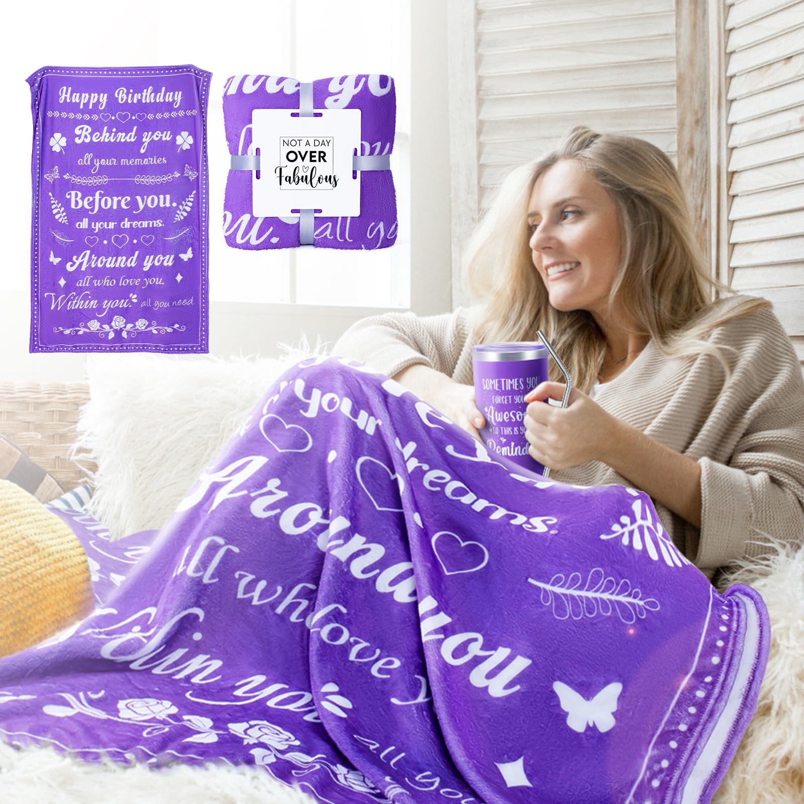 14PCS Christian Gifts for Women Faith, Inspirational Gifts for Women,Spiritual Religious Catholic Baptism Gifts,Get Well Soon Gifts w/ Blanket Mothers Day Gifts for Mom Wife, Girlfriend,Sister