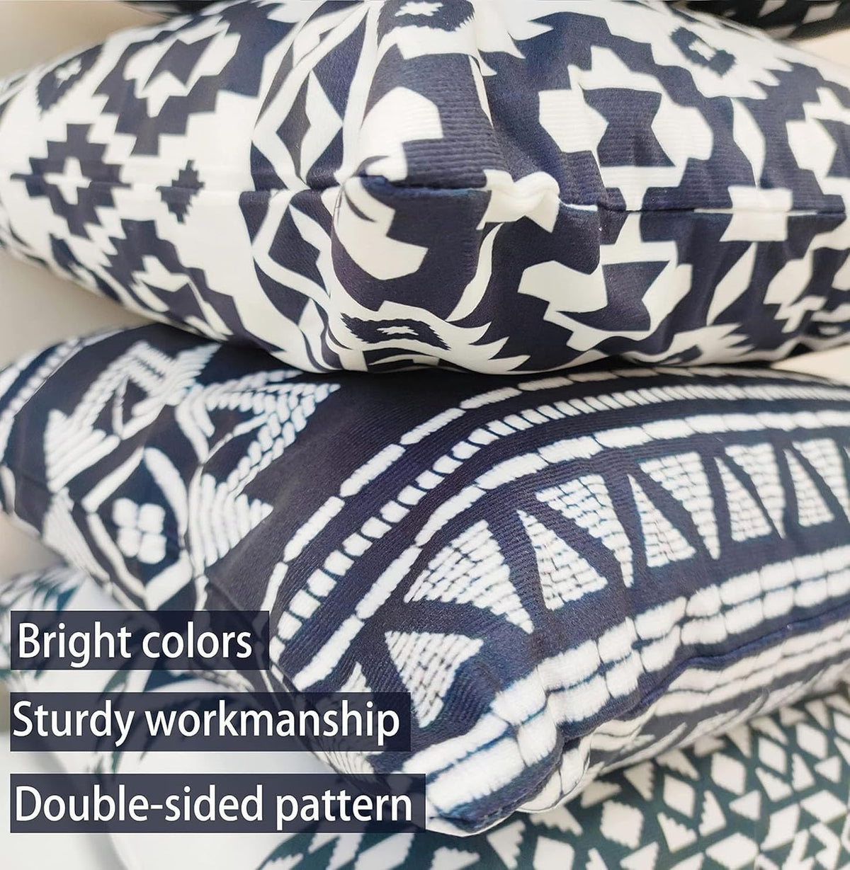 Western Native American Throw Pillow Covers 18X18 Southwestern Boho Aztec Navajo Turquoise Decorative Cushion Pillow Cases for Outdoor Home Decor Set of 4, Double Side Print (African Mudcloth)