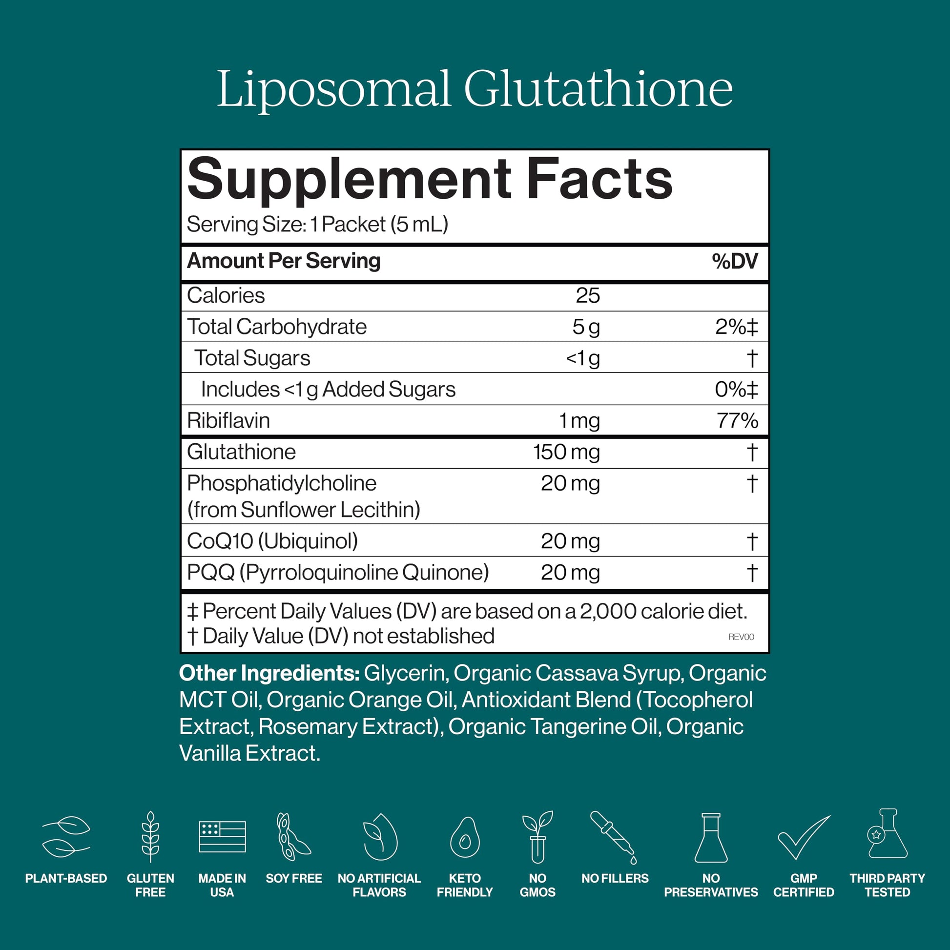 CYMBIOTIKA Liposomal Glutathione Supplement – PQQ, CoQ10 & Antioxidants for Detox, Brain, Energy, Immune Support – Advanced Absorption for Cellular Health & Longevity, Citrus Vanilla, 1 Month Supply