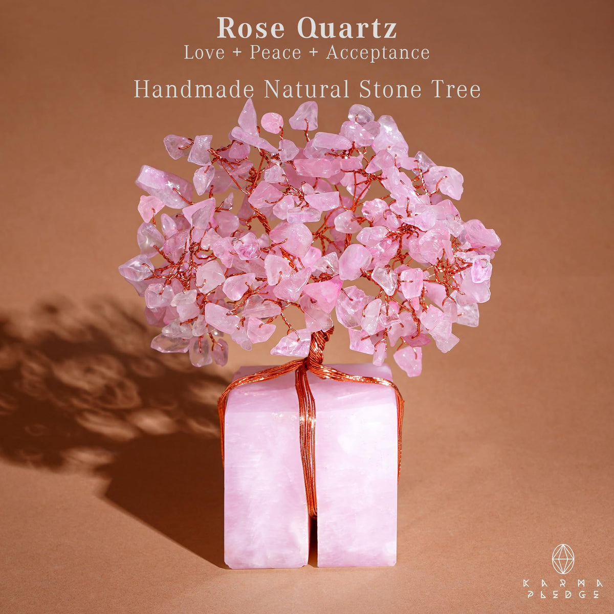 Rose Quartz Crystal Trees for Home Decor, Office Desk Decoration, Chakra Healing Crystals and Stone for Positive Energy, Money, Good Luck, Tree of Life Spiritual Birthday Gifts for Women and Mom