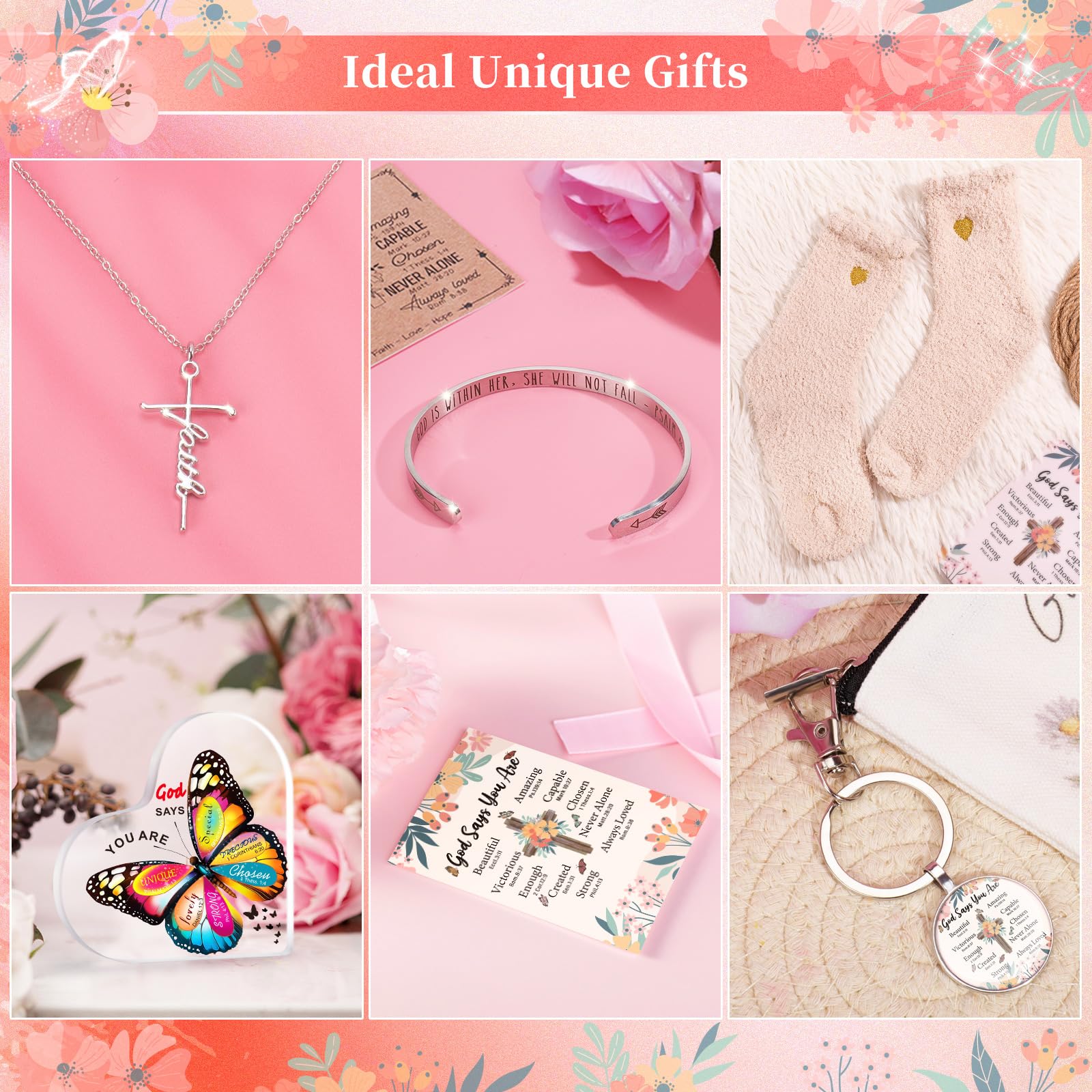 14PCS Christian Gifts for Women Faith, Inspirational Gifts for Women,Spiritual Religious Catholic Baptism Gifts,Get Well Soon Gifts w/ Blanket Mothers Day Gifts for Mom Wife, Girlfriend,Sister