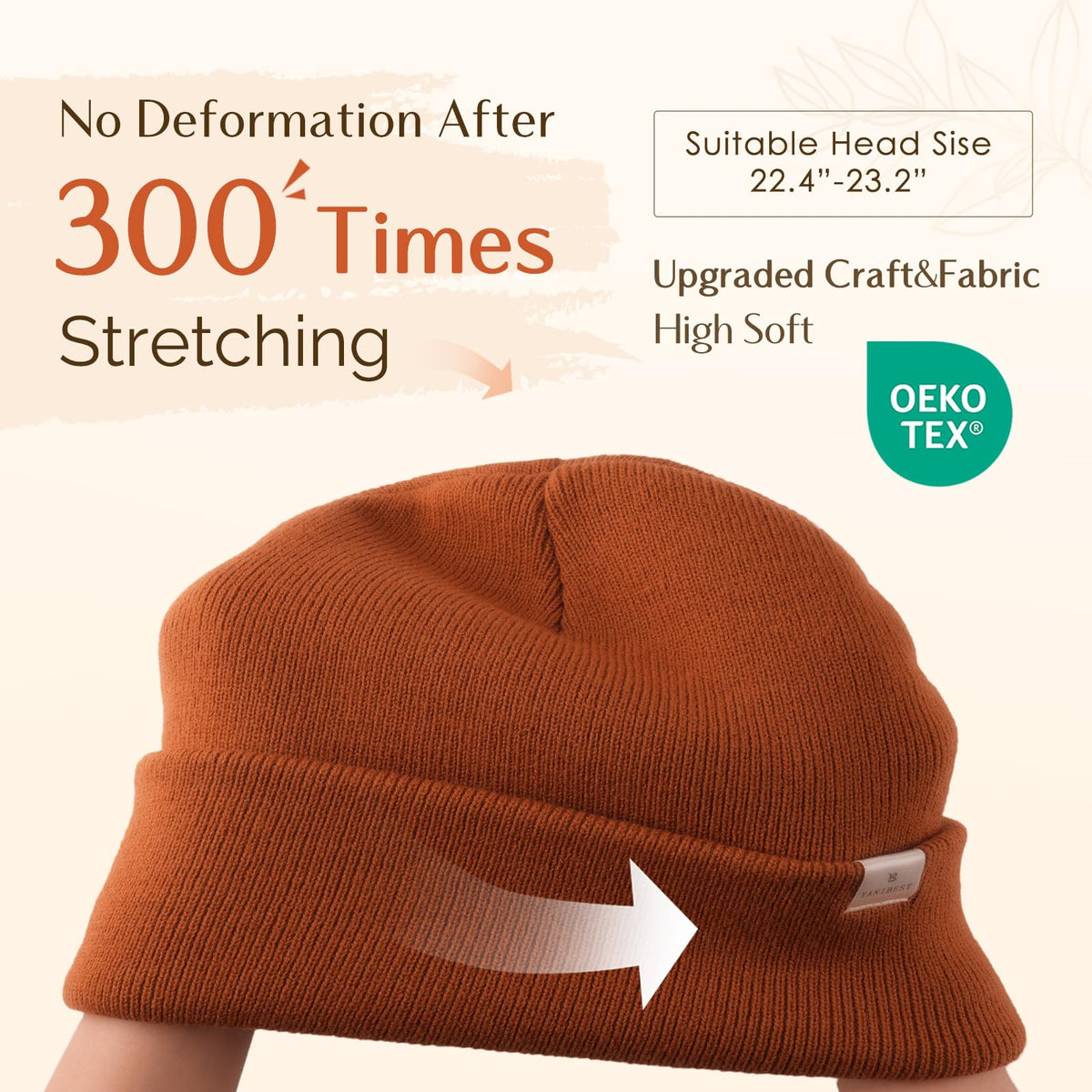 YANIBEST Satin Lined Beanie for Women Reduce Frizz Winter Hats for Women Men Silk Lining Soft Slouchy Warm Cuffed Less Static