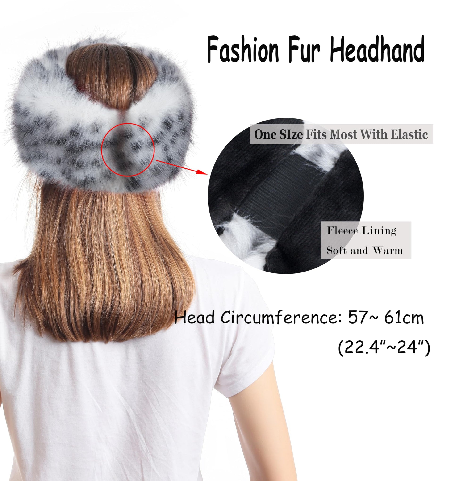 LA CARRIE Faux Fur Headband with Stretch Women's Winter Earwarmer Earmuff