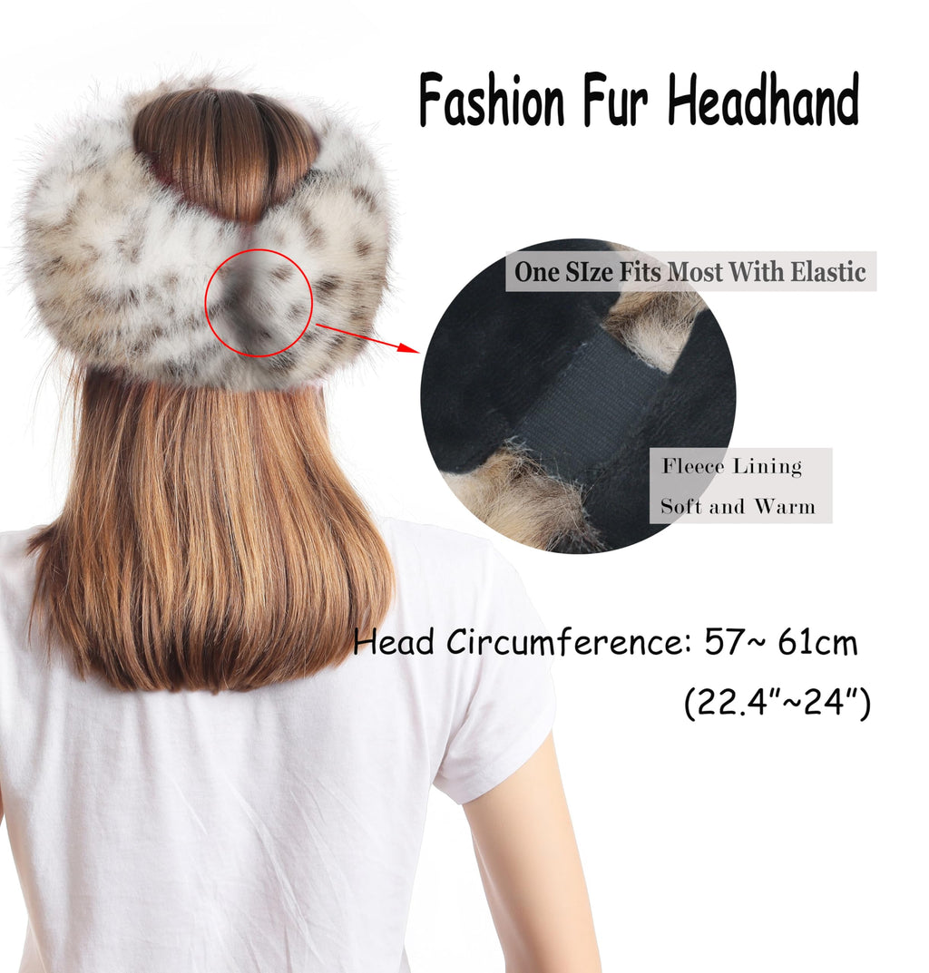 LA CARRIE Faux Fur Headband with Stretch Women's Winter Earwarmer Earmuff