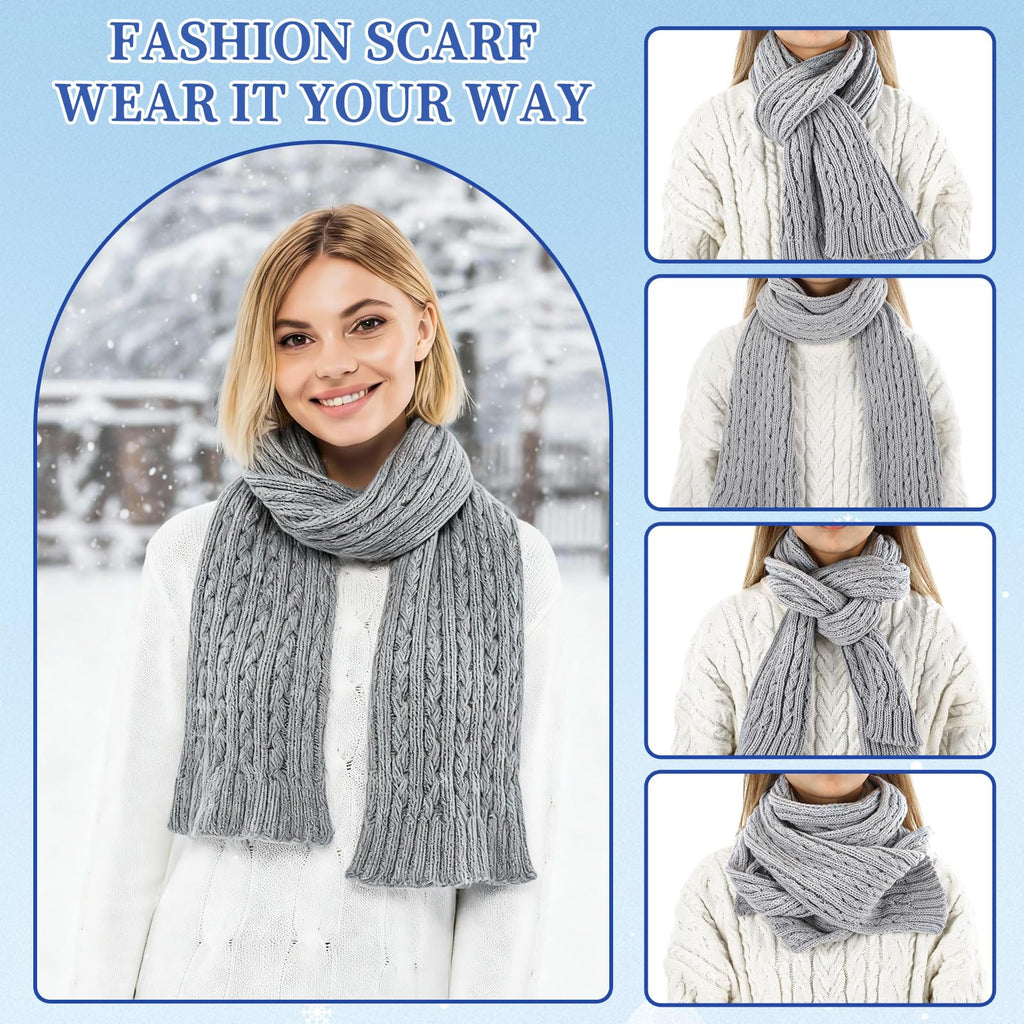 Geyoga 6 Pcs Winter Warm Set for Women Warm Beanies Hats Touchscreen Gloves Long Scarf Ear Muffs Socks Winter Gifts for Women